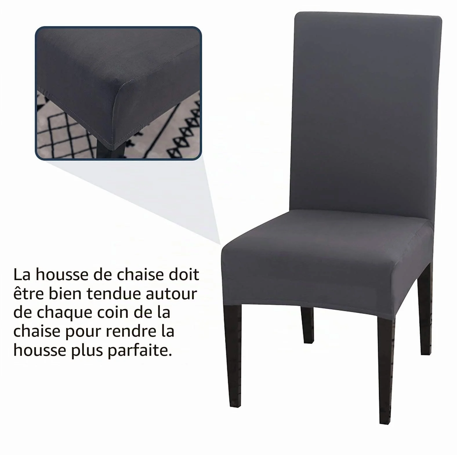 Housse de Chaise Extensible Lot de 4 ou 6, Protecteur Universel Amovible Lavable Moderne pour Salle à Manger Maison