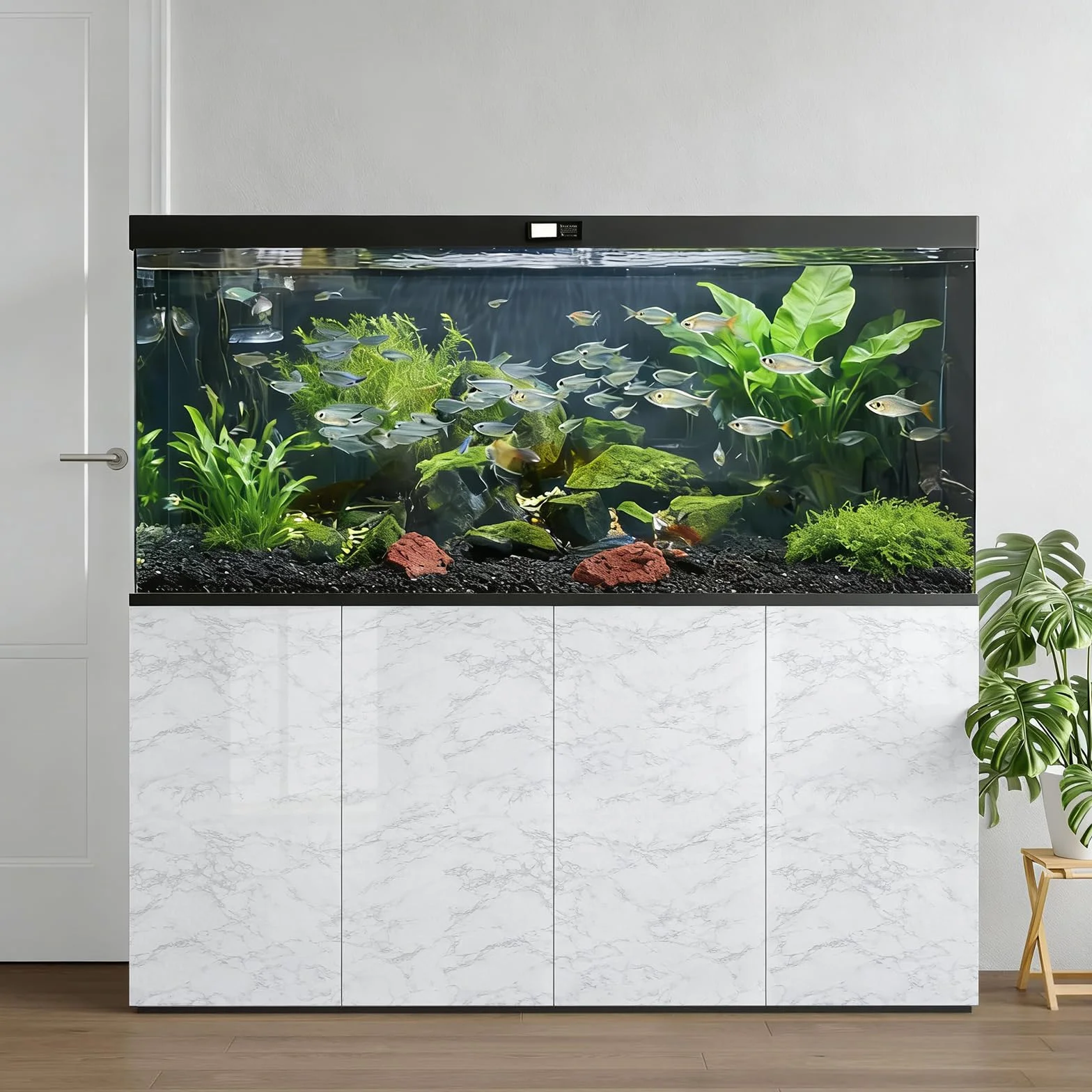 Papier Adhésif Marbre Blanc Rouleau Vinyle Imperméable 30x200cm pour Meuble Cuisine