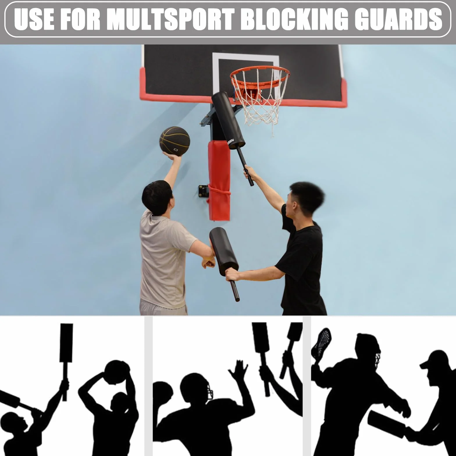 BOOSTEADY Lot de 2 Bâtons d'Entraînement de Boxe, Protection de Blocage Rembourrée, Bâton de Contact pour Entraînement d'arts Martiaux, Bâton de Défense pour Basket-Ball Football Crosse Boxe MMA, Noir