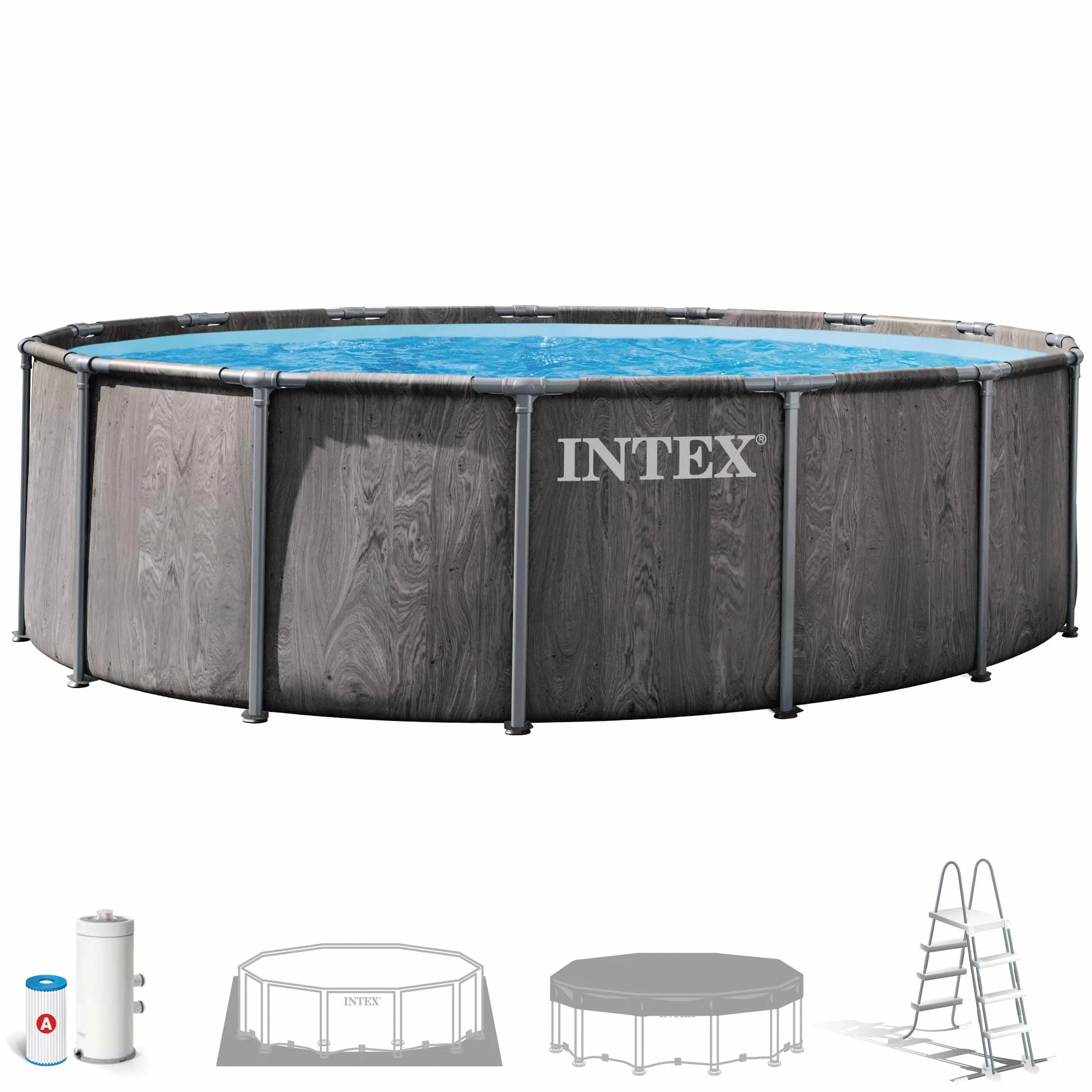 Intex Kit Piscine Baltik Ronde Tubulaire 4,57 x 1,22