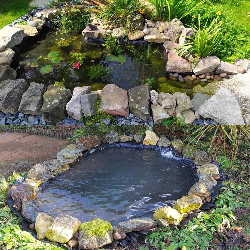 Bâche de bassin 10 x 10 m imperméable étang poissons fontaine cascade