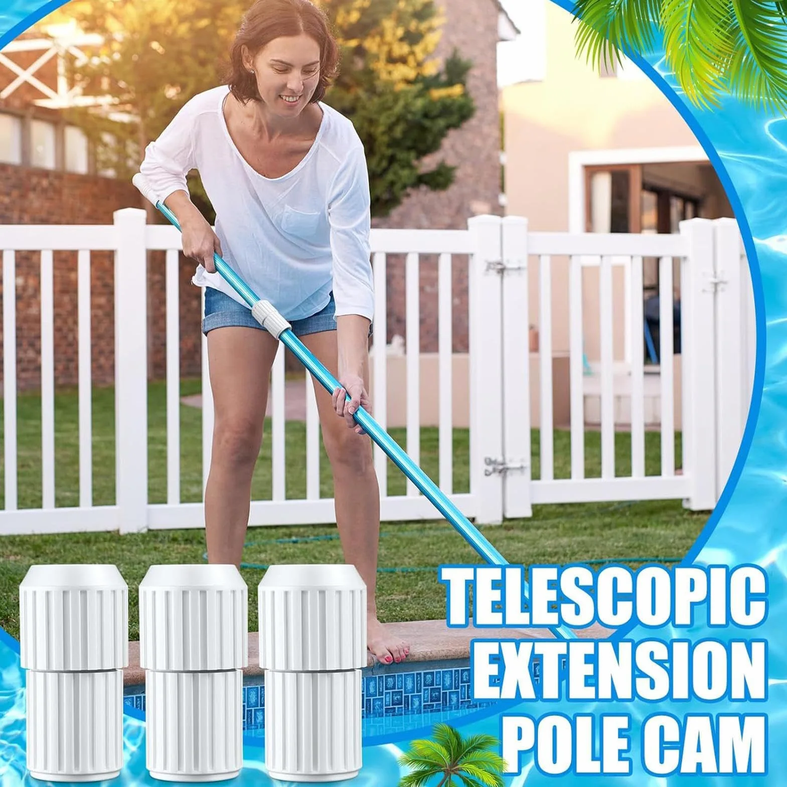 Verrou Télescopique Pour Perche – Connecteur Robuste Réglable, Accessoire De Fixation Pour Perche De Piscine, Pièce De Remplacement, Ensemble De 2