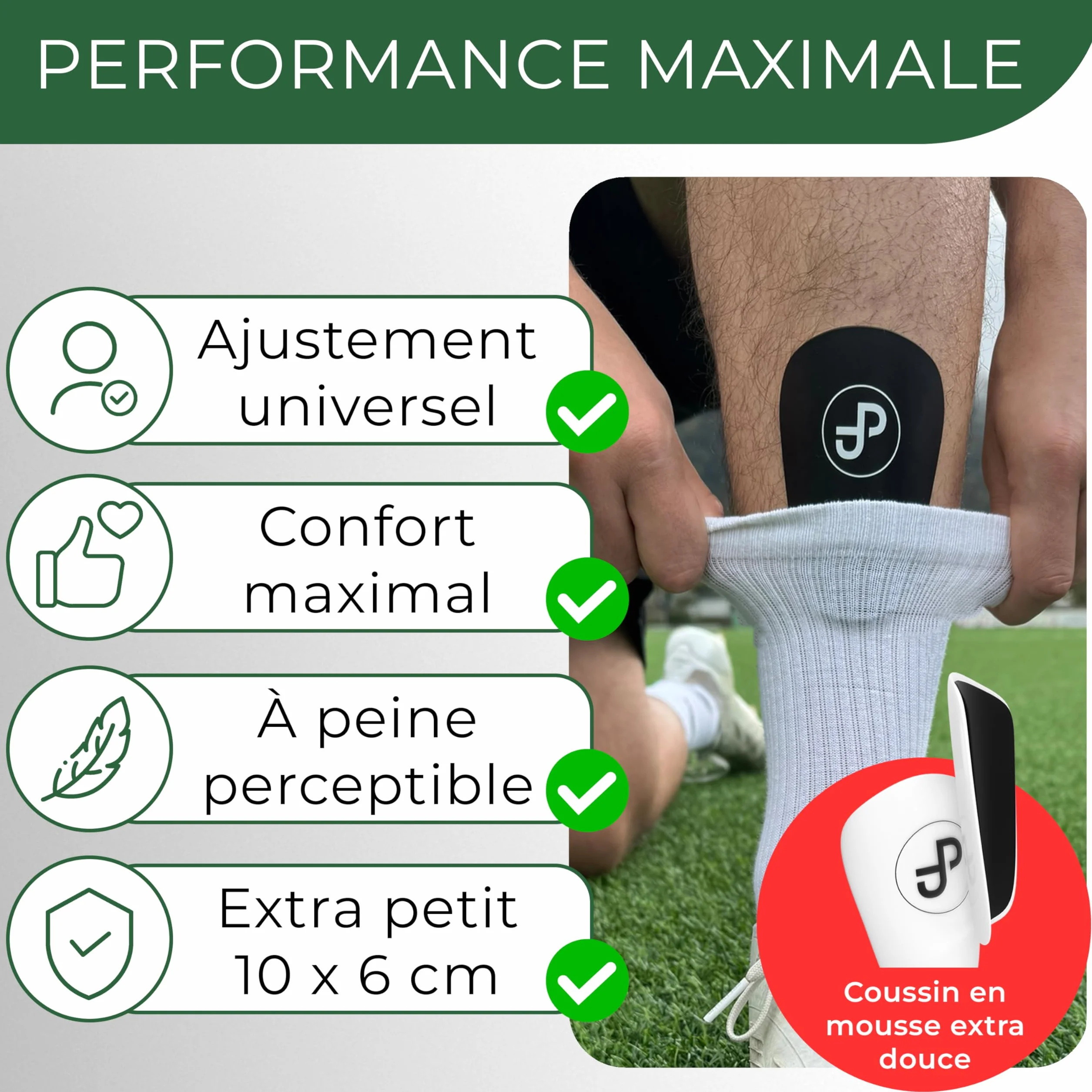 JDP Mini Protège-Tibias, protège-Tibias Extra Petits Football Hommes, jambières Anti-Glissement Enfants Foot, Shin Guards 9 Couleurs différentes