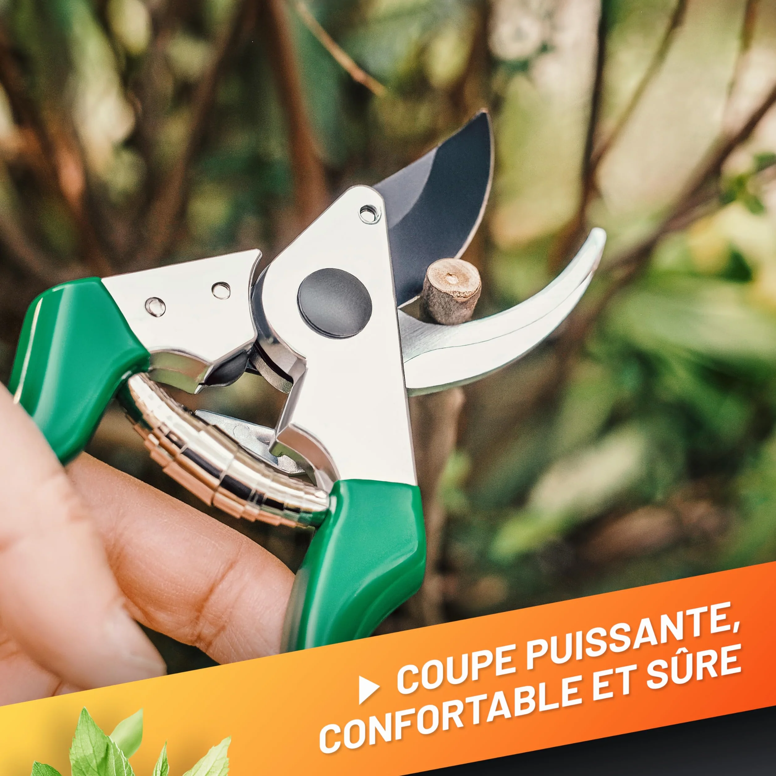GRÜNTEK Sécateur de Jardin Professionnel Acier Japonais Teflon