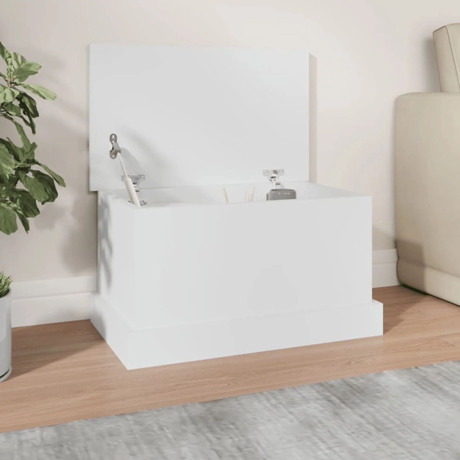 Homgoday Boîte de rangement 50 x 30 x 28 cm Bois multicouche pour extérieur