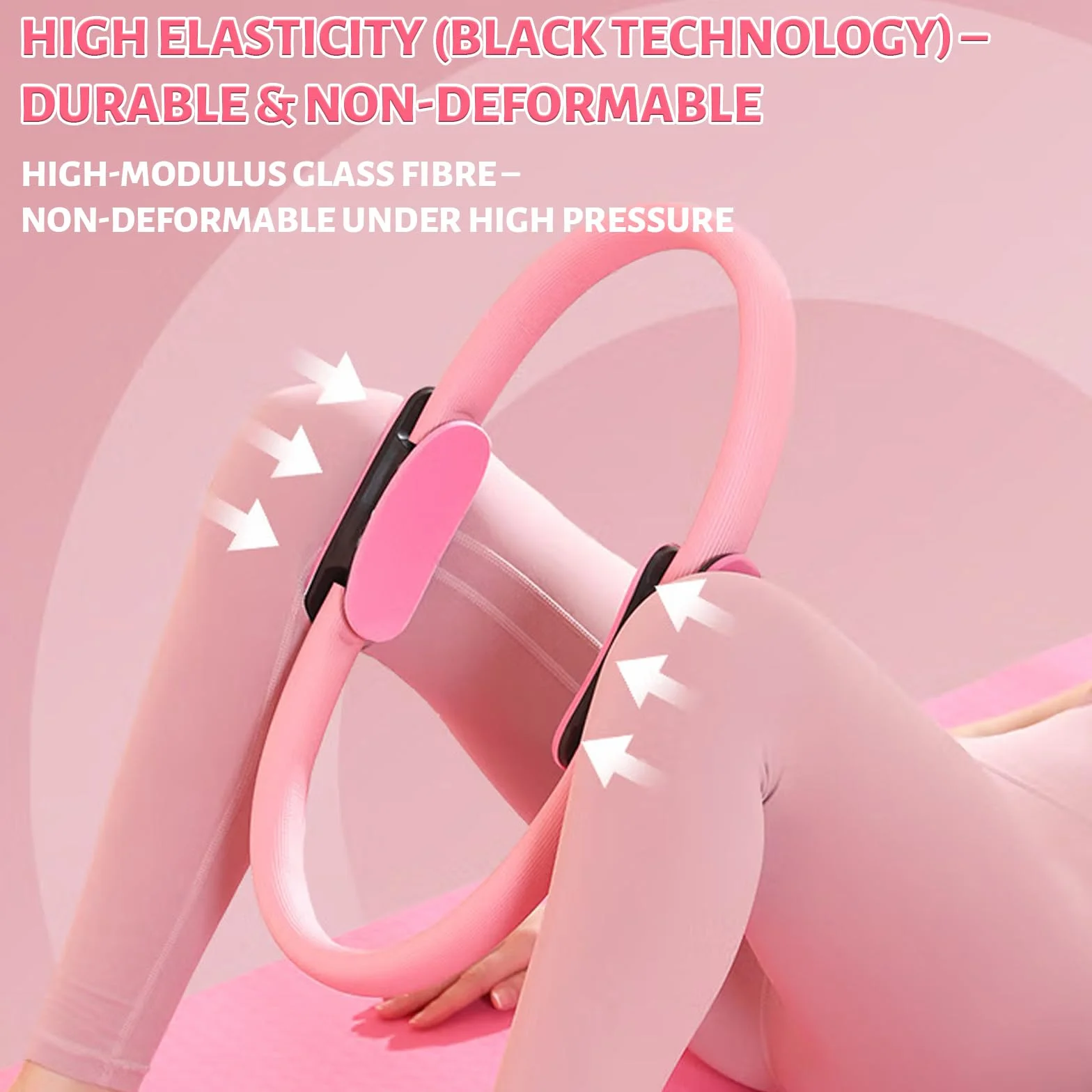 6 Pièces Kit Pilates Maison Accessoire Pilates Femme Kit: Yoga Ball, Resistance Bands, Pilate Ring, Yoga Band pour l'Entraînement à Domicile et en Studio (Rose)