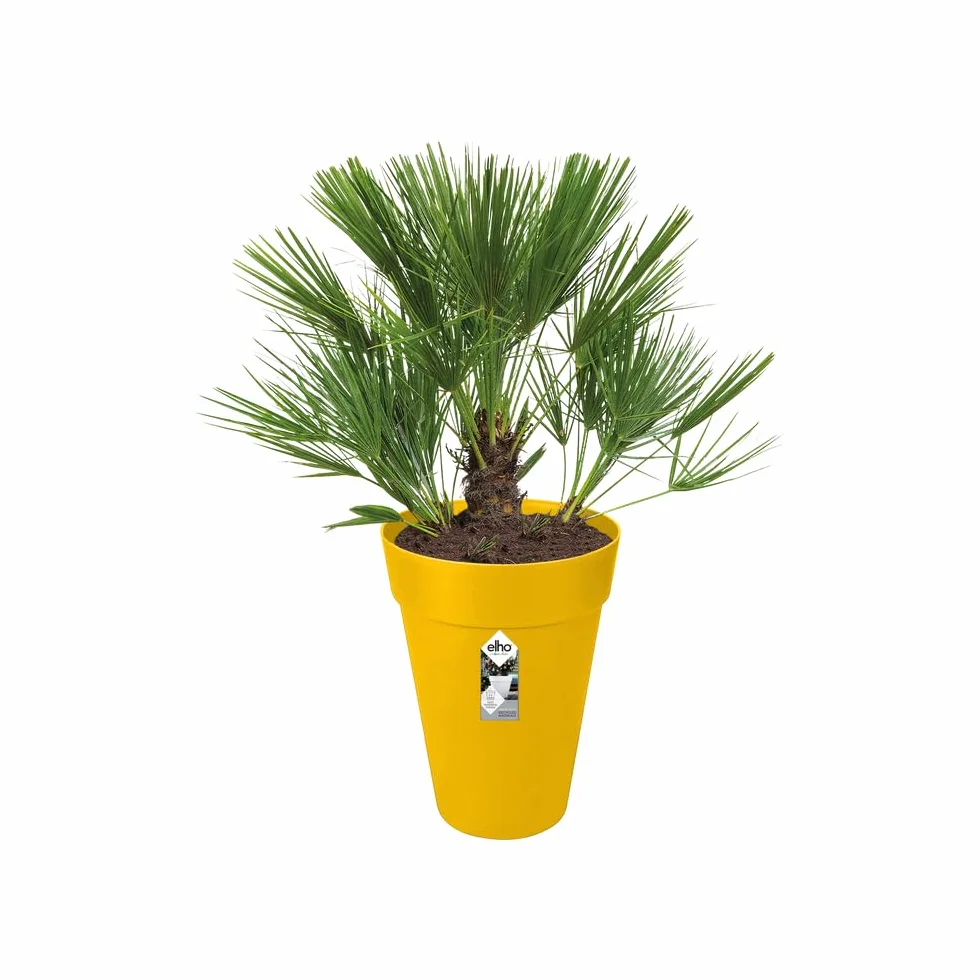 Elho Loft Urban Rond Haut 35 Pot De Fleurs Extérieur Ø 33.5 x H 45.3 cm Jaune Ocre