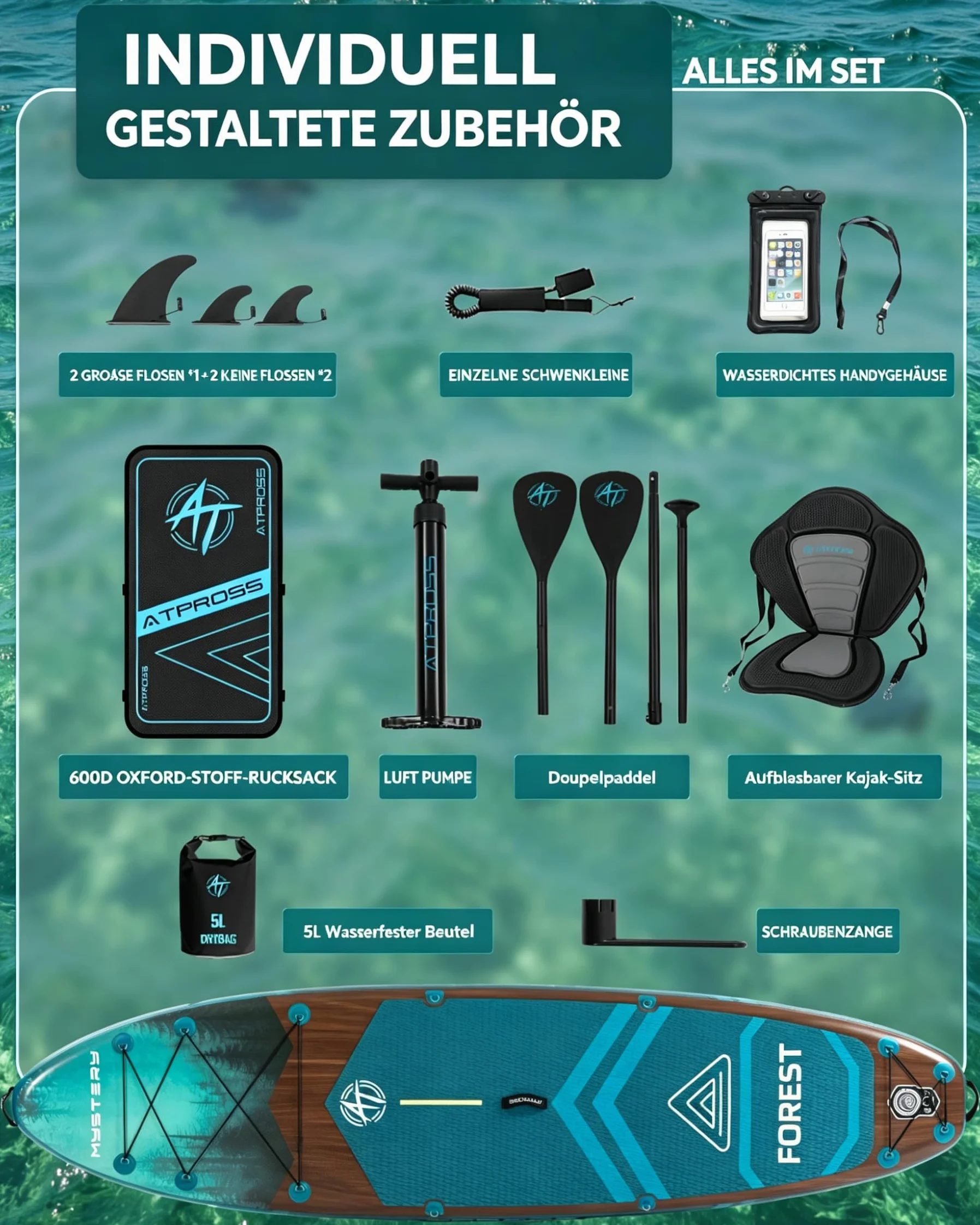 Planche à pagaie gonflable pour adultes, 350 x 89 x 15 cm, 200 kg, extra large, avec kit d'accessoires de SUP et sac à dos, planche de kayak antidérapante, stable, pour yoga, pêche, surf