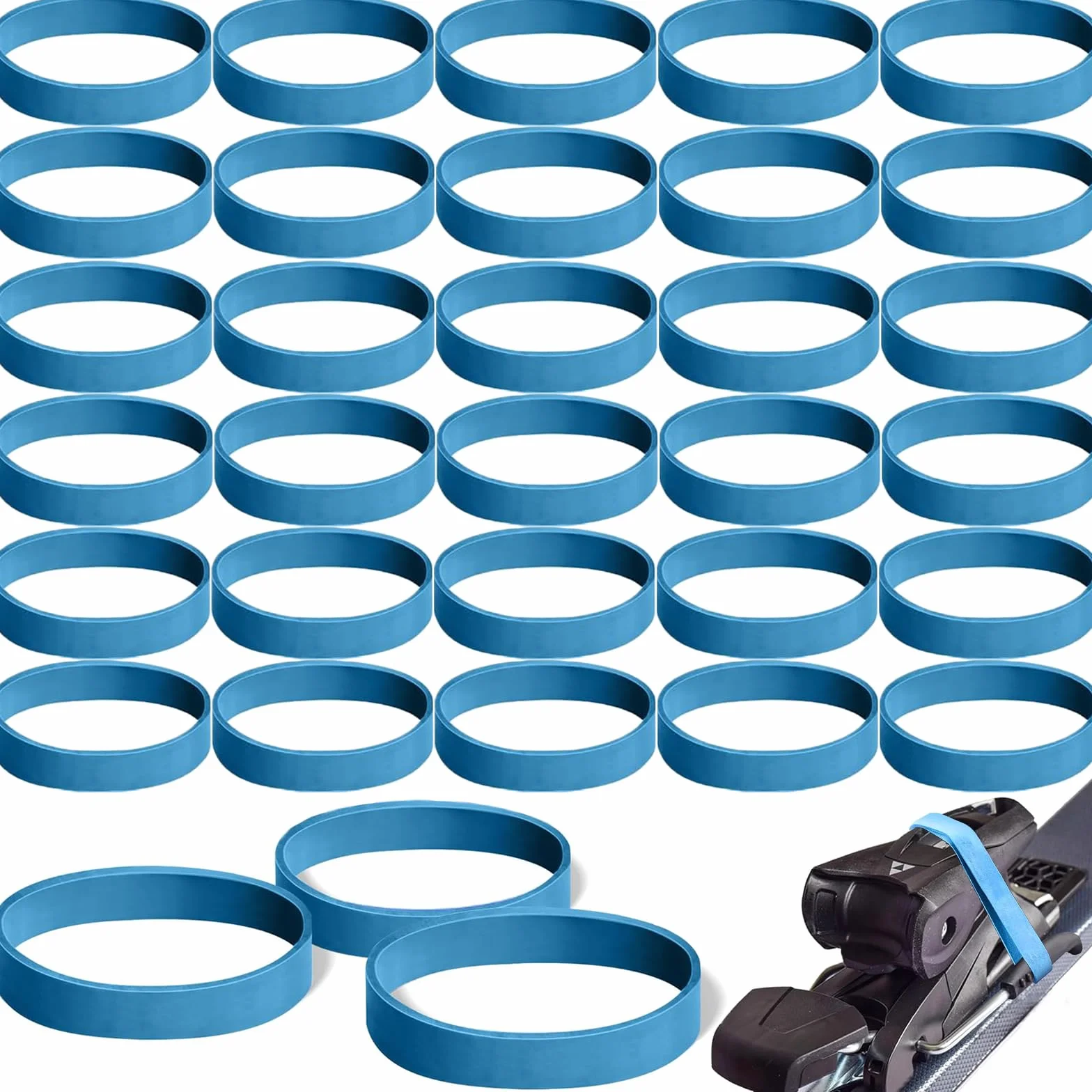 30 Pièces Retenue De Frein De Ski, Caoutchouc De Fixation Ski, Bleu Dispositifs De Retenue De Frein De Ski, Sangles De Fixation Élastiques en Caoutchouc, pour Snowboard Accessoires De Sports d'hiver