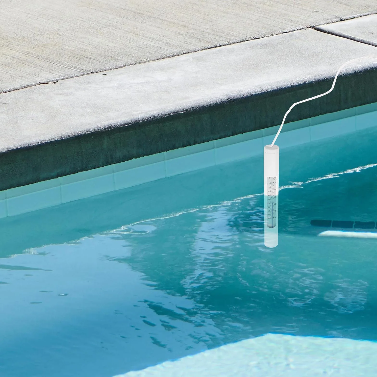Luxshiny Thermomètre pour Piscine Étanche en PVC pour Bassins et Aquariums