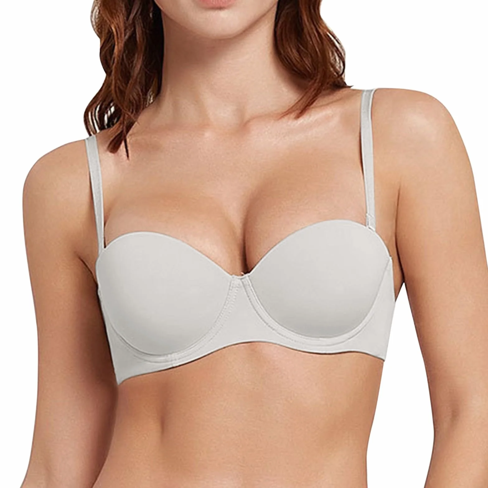 Bikinitop One Fab Fit Soutien-gorge à armatures pour femme Demi T-shirt Soutien-gorge convertible pour femme Haut ventre nu, Blanc., 85A