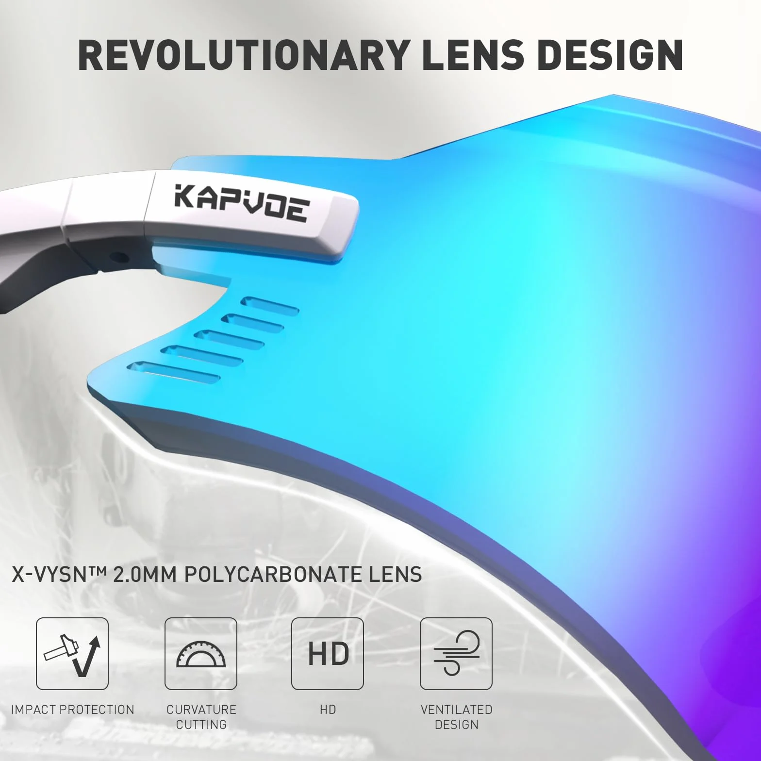 KAPVOE Lunettes de vélo VTT Sports Lunettes de soleil Vélo Moto BMX Hommes Femmes K2