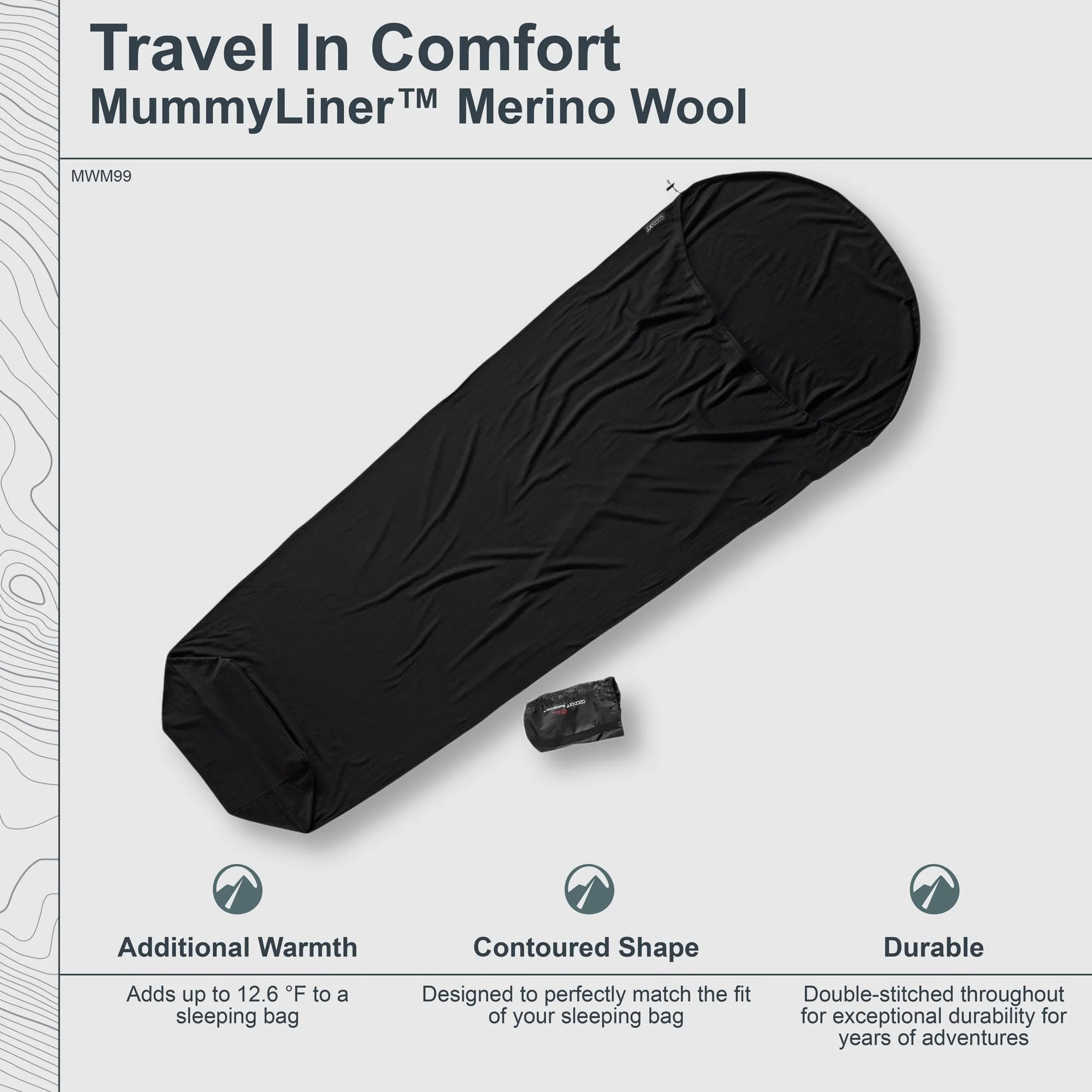 COCOON Merino Wool MummyLiner - Drap de Sac de Couchage