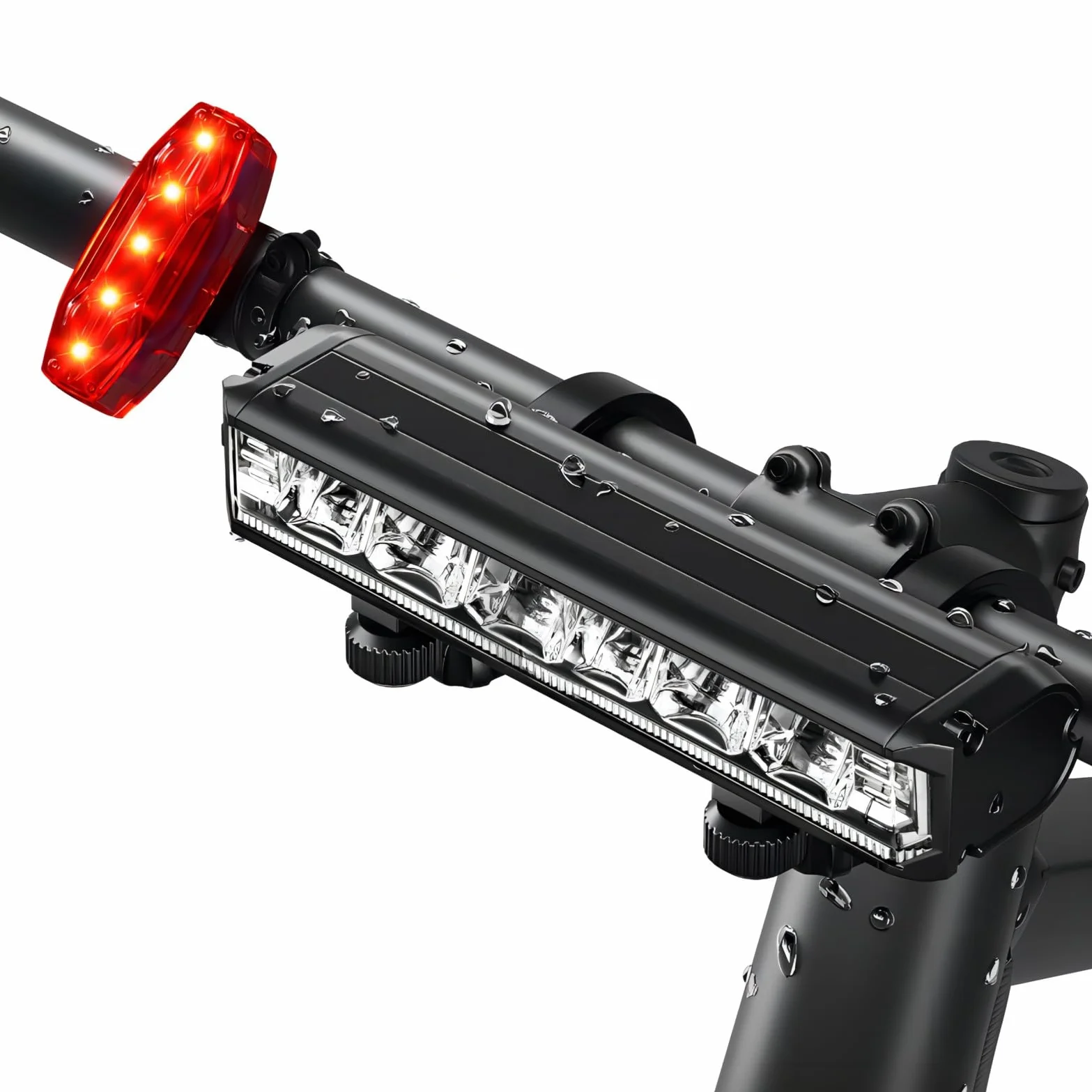 POSUGEAR Lumiere Velo, Lampe Velo Avant et Arriere USB Rechargeable, Ultralégère en Aluminium Eclairage Velo LED Puissantes, IPX5 Phare Velo et Feu Arriere Velo Accessoires pour VTT, VTC, Route