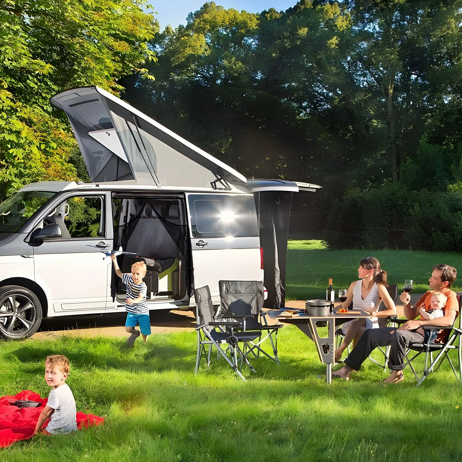 ZATOOTO Moustiquaire Magnétique pour VW T5 T6 pour Porte Coulissante, Moustiquaire, Protection Solaire, Filet d'ombrage de Porte Latérale Camping