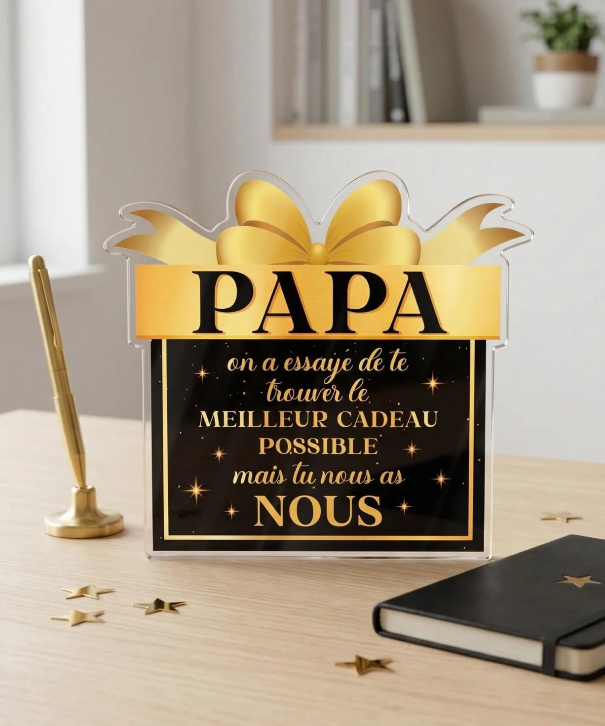 Plaque Acrylique Citation Décoration Bureau Cadeau Fête des Pères
