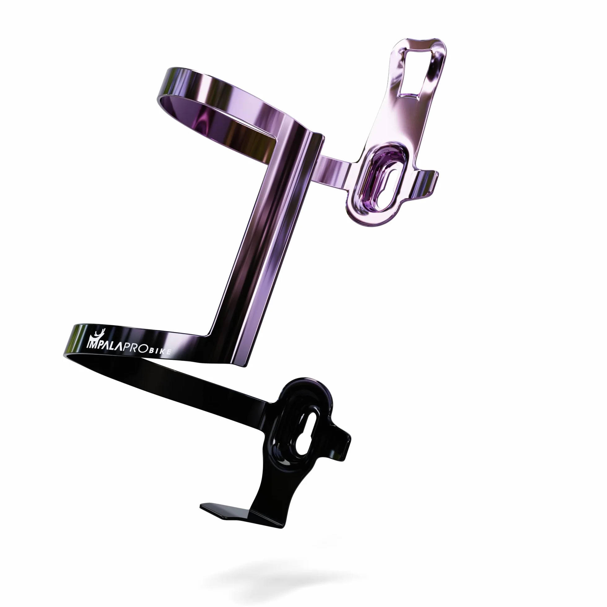 IMPALAPRO Porte Bidon Vélo Latéral VTT et Vélo Route Ultraléger 34 g – Porte Gourde Vélo Latéral en Aluminium Electroplated avec Couleurs Dégradées – Support Bouteille Ø72–76 mm (Violet 1pc)