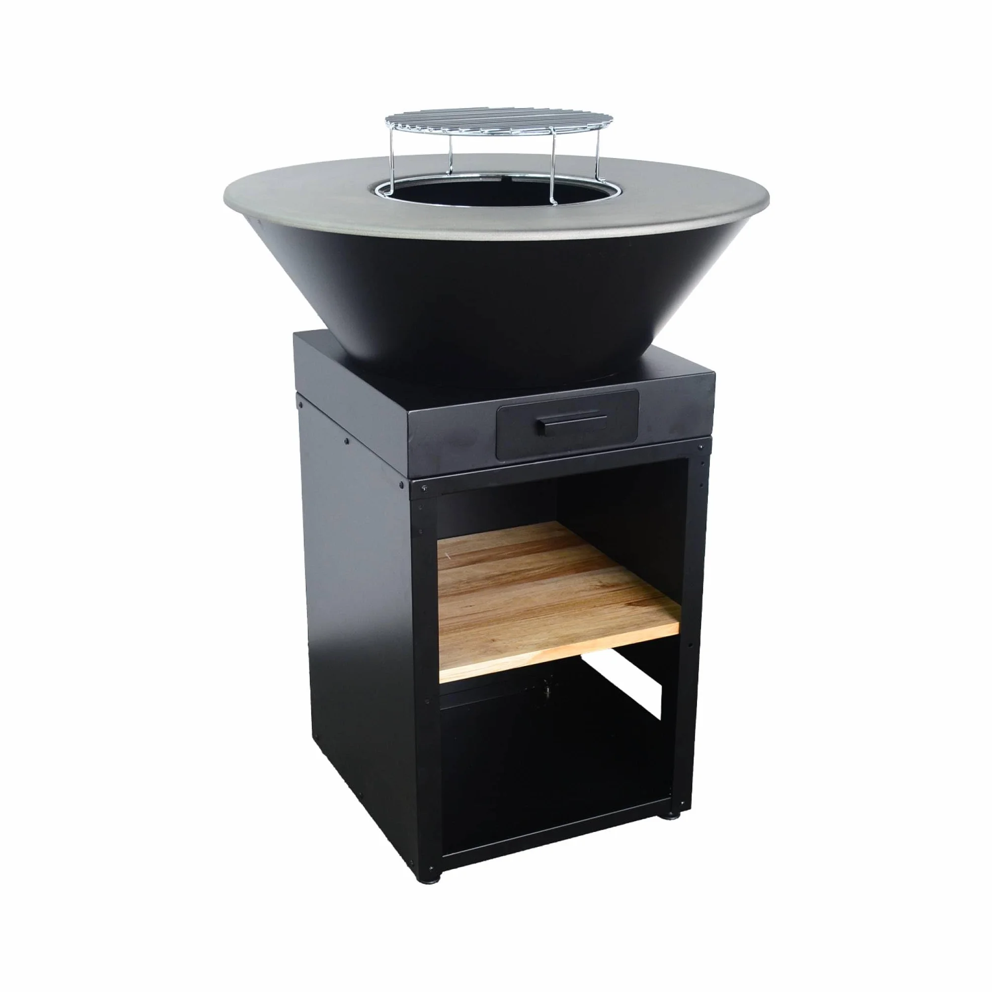 Sweeek Brasero Barbecue Ø81.5cm avec Grille de Cuisson et Espace de Rangement
