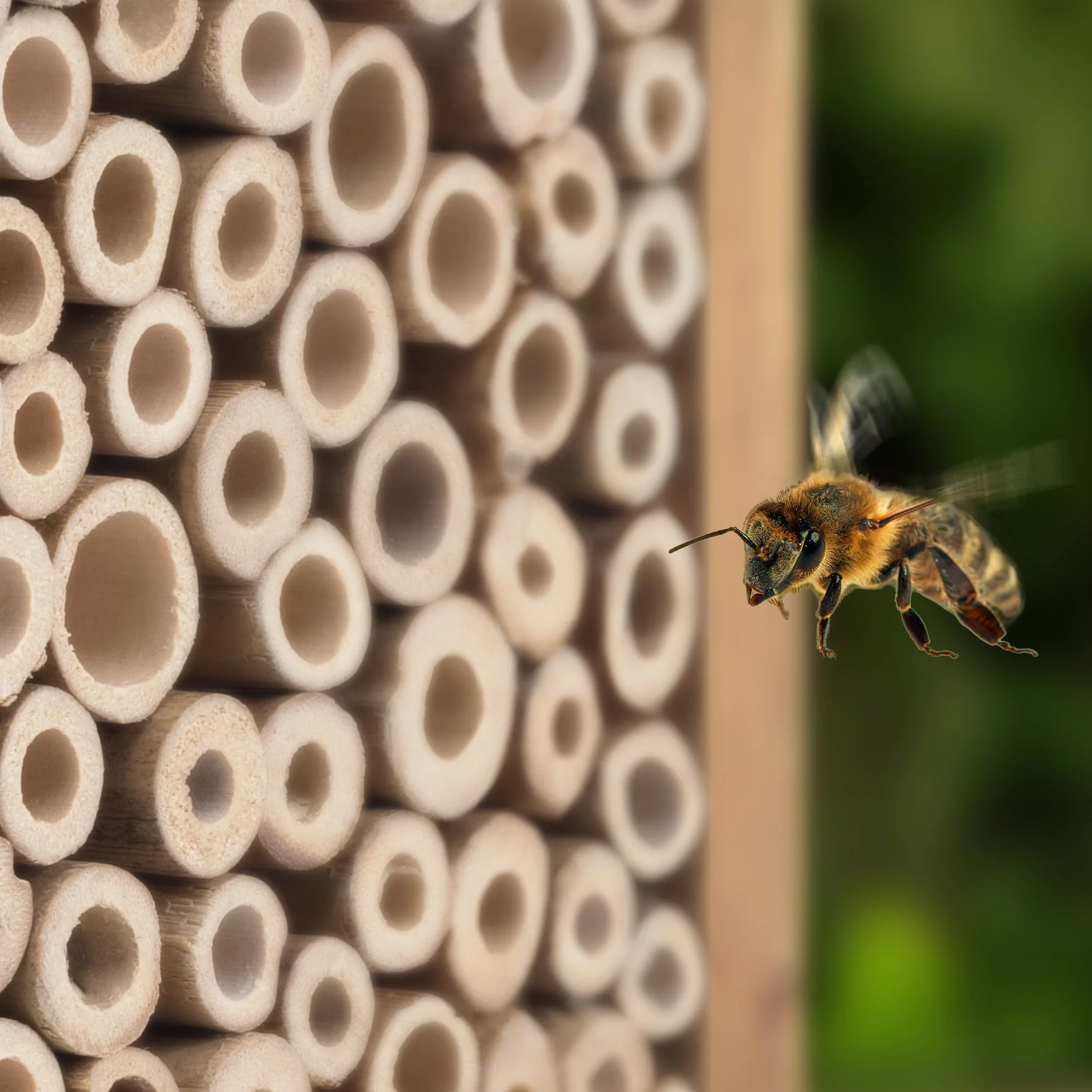 Navaris Tube en Bambou pour Abeille 60x 15 cm Refuge avec Corde