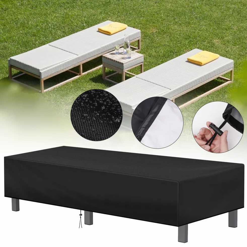 AOOWU Housses de Protection pour Chaise Longue Oxford 210D, 200x70x30cm, Imperméable