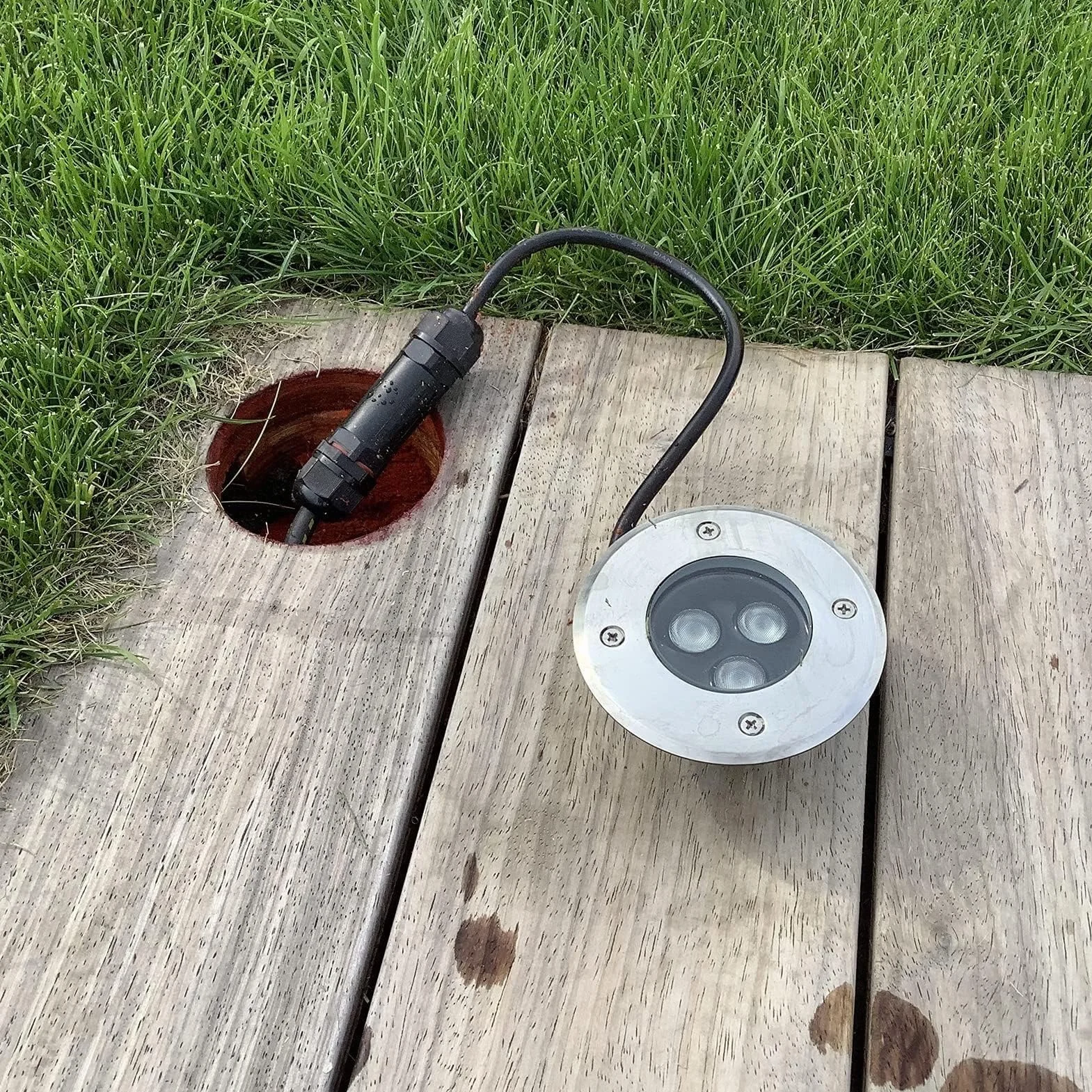 Spots LED Ultra-Fins Étanches IP68 3W Lot de 4 Éclairage Encastré Piscine Jardin Terrasse 110-230V Warm White