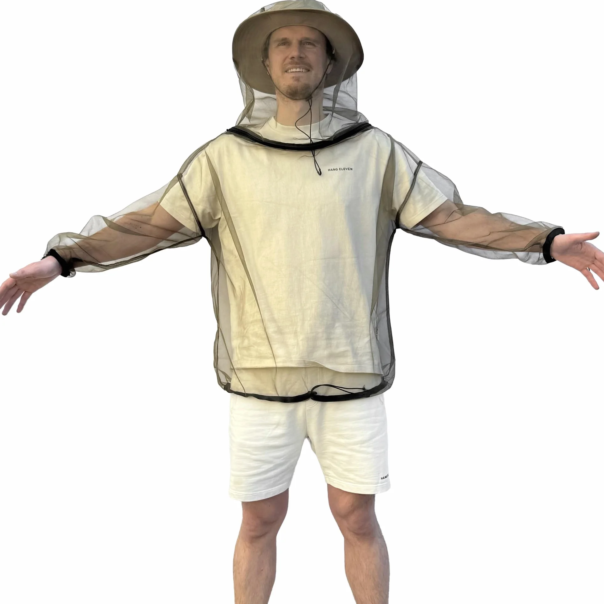Veste Moustiquaire Anti-Insectes avec Fermeture Éclair – Vêtement de Protection No Bite – Veste à Capuche pour Hommes et Femmes – Protection Extérieure pour Voyage, Camping, Jardin, Safari & Pêche