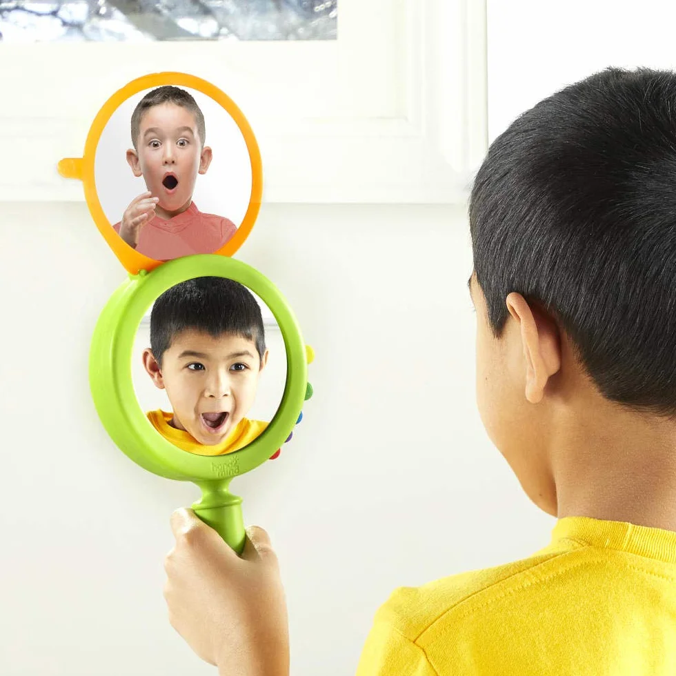 Learning Resources Miroir Éducatif 15 cm + Cartes Émotionnelles – Jeu Montessori Enfant 3 Ans+