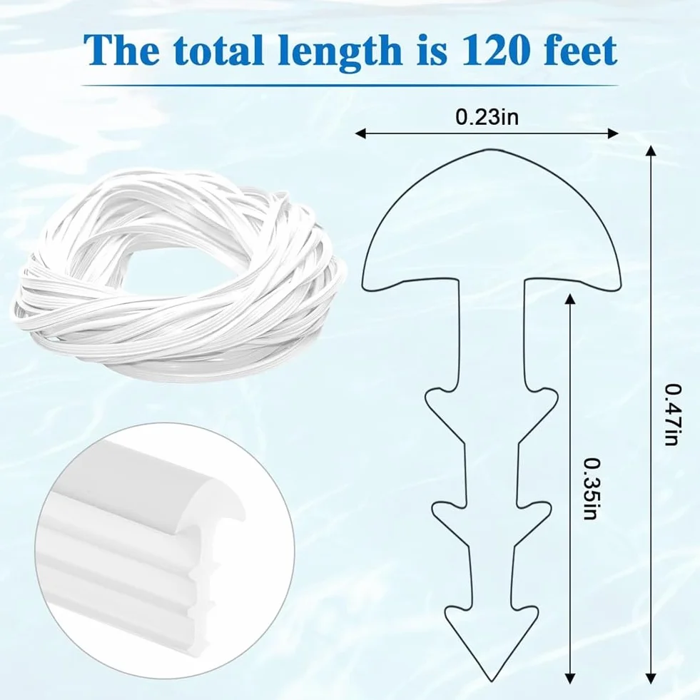 Kit de réparation pour piscine hors-sol Liner Lock 36,6 m rouleau de verrouillage