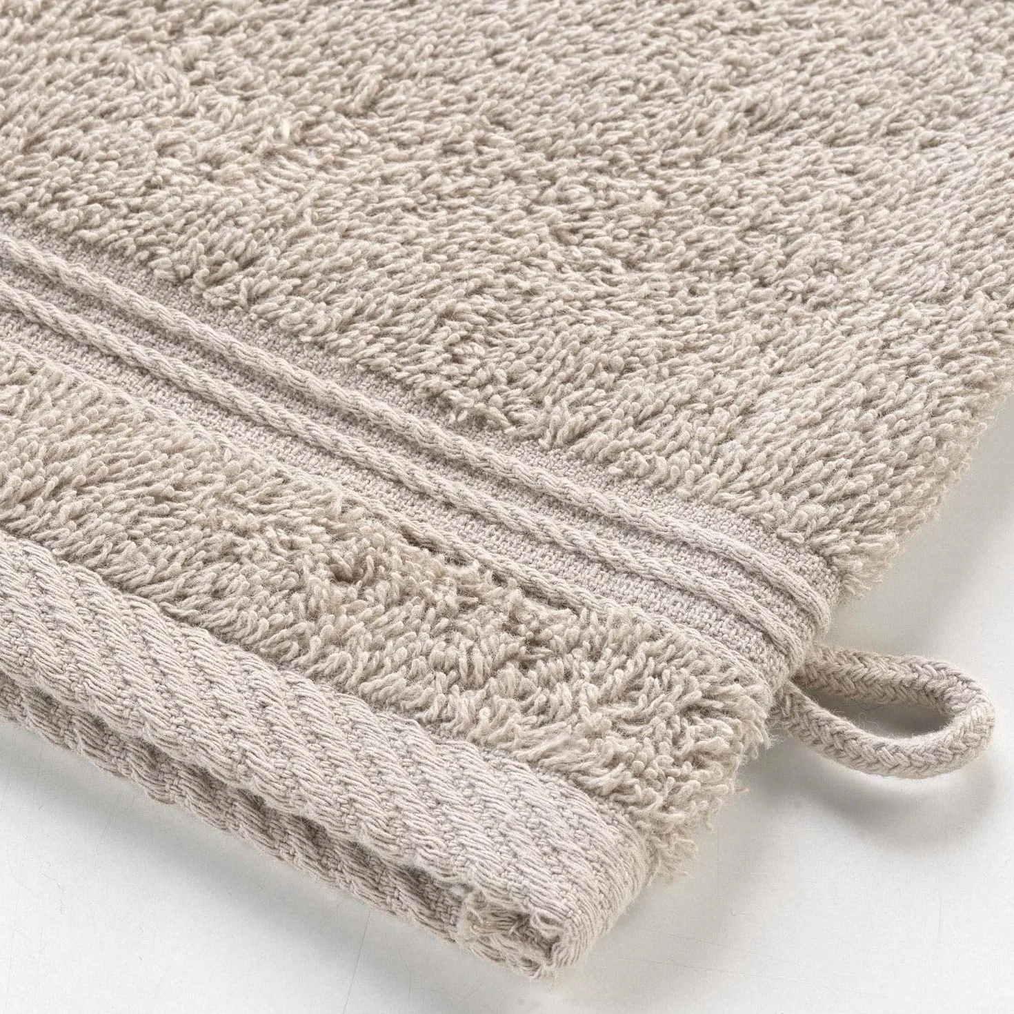 Gants de Toilette 100% Coton 15 x 21 cm Tendresse Taupe
