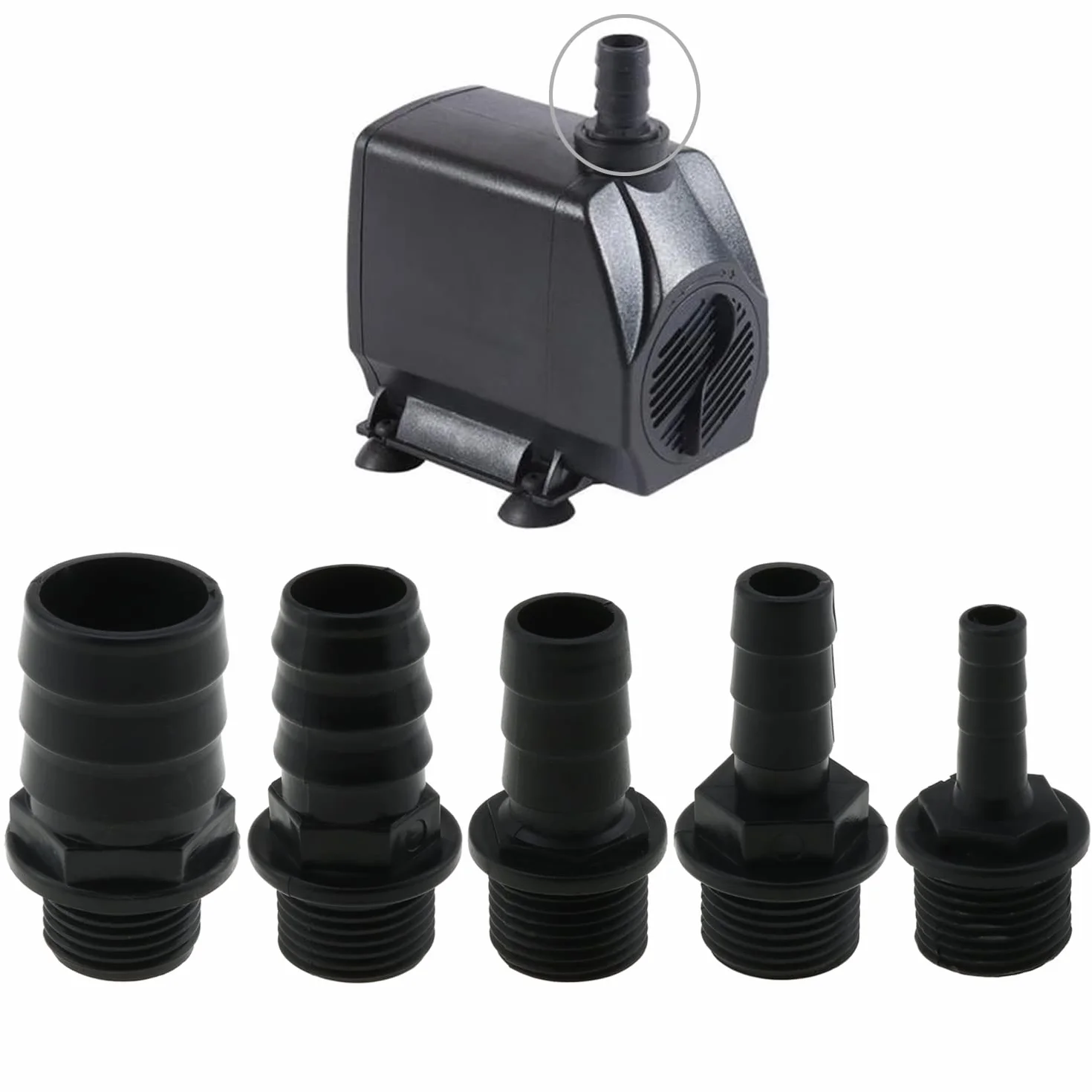 Kit de buses 5 en 1 pour pompe de fontaine, aquarium, étang, hydroponie