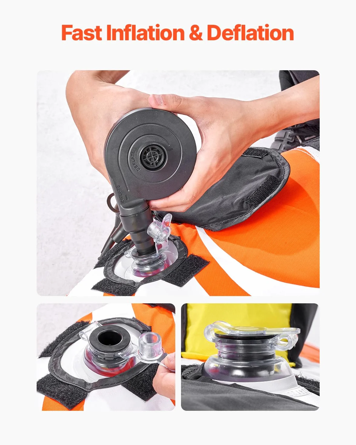 VEVOR Bouée Tractée Gonflable pour Tubing Bateaux, Bouée de Jeux Aquatiques pour 1-2 Passagers, Capacité de Charge de 154 kg, avec Ailerons, Housse en Nylon à Double Couture et Poignées Rembourrées