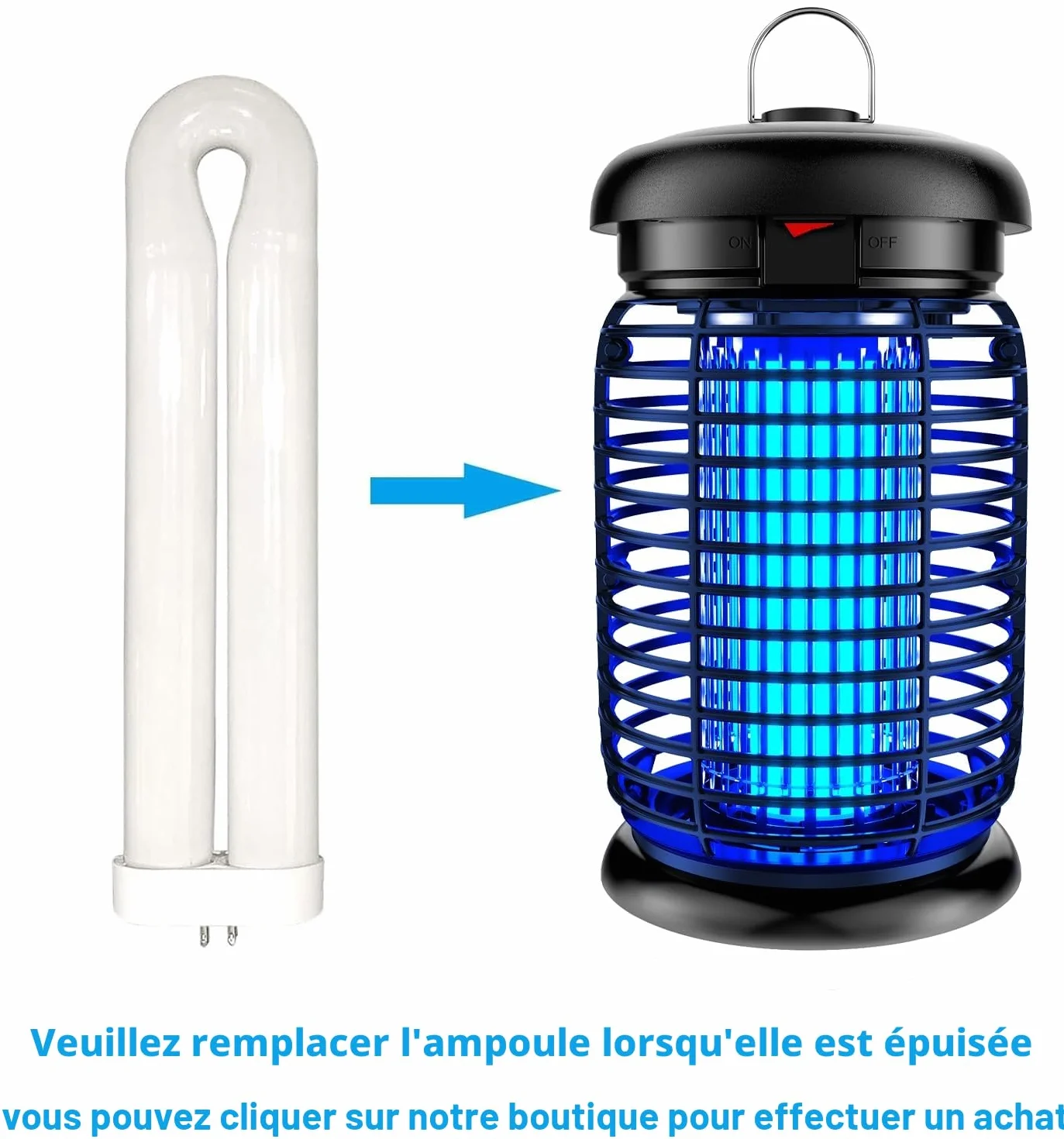 Lampe Anti Moustique LED 4200V 15W UV Tueur d'Insectes Électrique IPX4 80-100m²