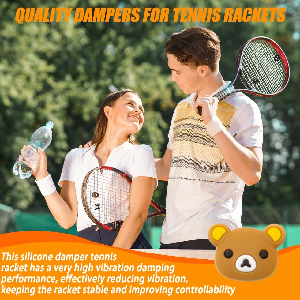 Amortisseur de Vibration Raquette Tennis Silicone Animaux Enfant Accessoire Raquette Badminton Squash