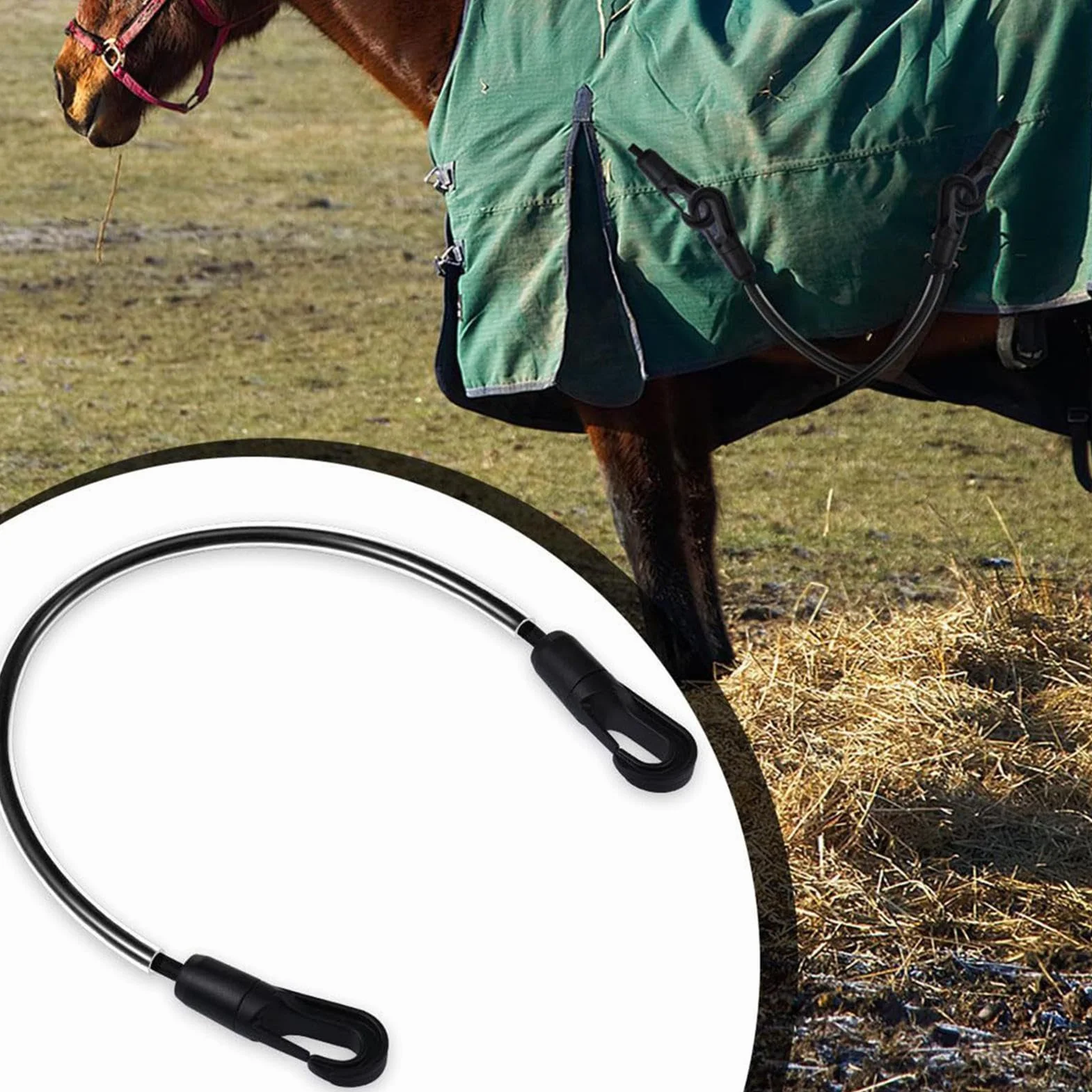 Generisch Sangles de jambe pour couvertures pour chevaux, équipement d'équitation 4 pièces, sangles de seau à chevaux, pour entraîneurs, vétérinaires, pilotes de compétition, stallmanagers, écoles de