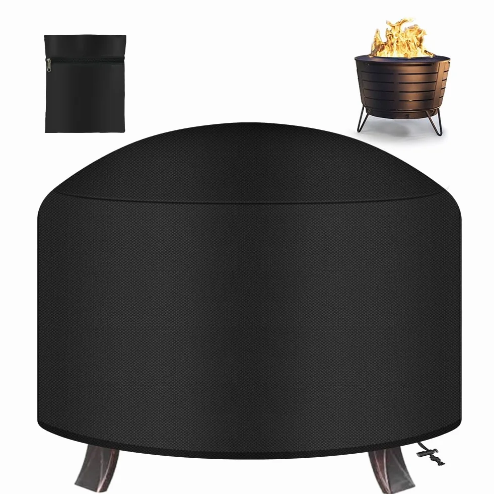 AOOWU Rond Housse De Protection Pour Braséros 80x80 Cm 210D Oxford Imperméable Résistant Aux UV