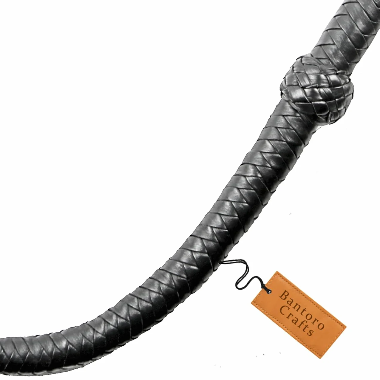 Fouet en cuir de vachette véritable de 0,90 m, 8 couches, fouet à queue unique avec pagaie sur le dessus tressé