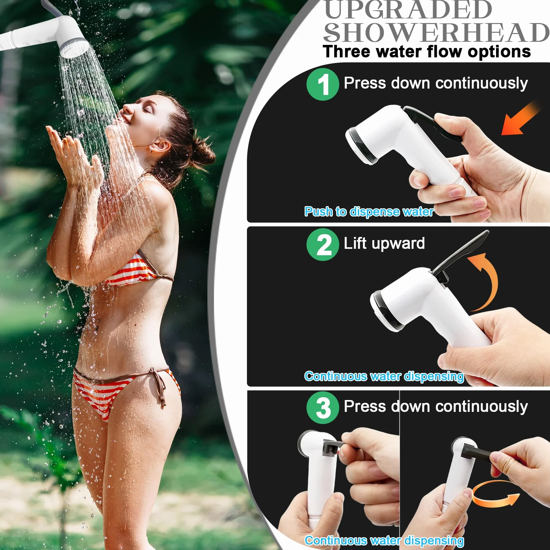 Sac de Douche Solaire Camping,20L Douche de Voyage avec Pomme de Douche,Solaire Sac de Douche,Pliant Extérieur pour Douche,Température 45 °C avec Commutable Tête de Douche,pour Randonnée Escalade