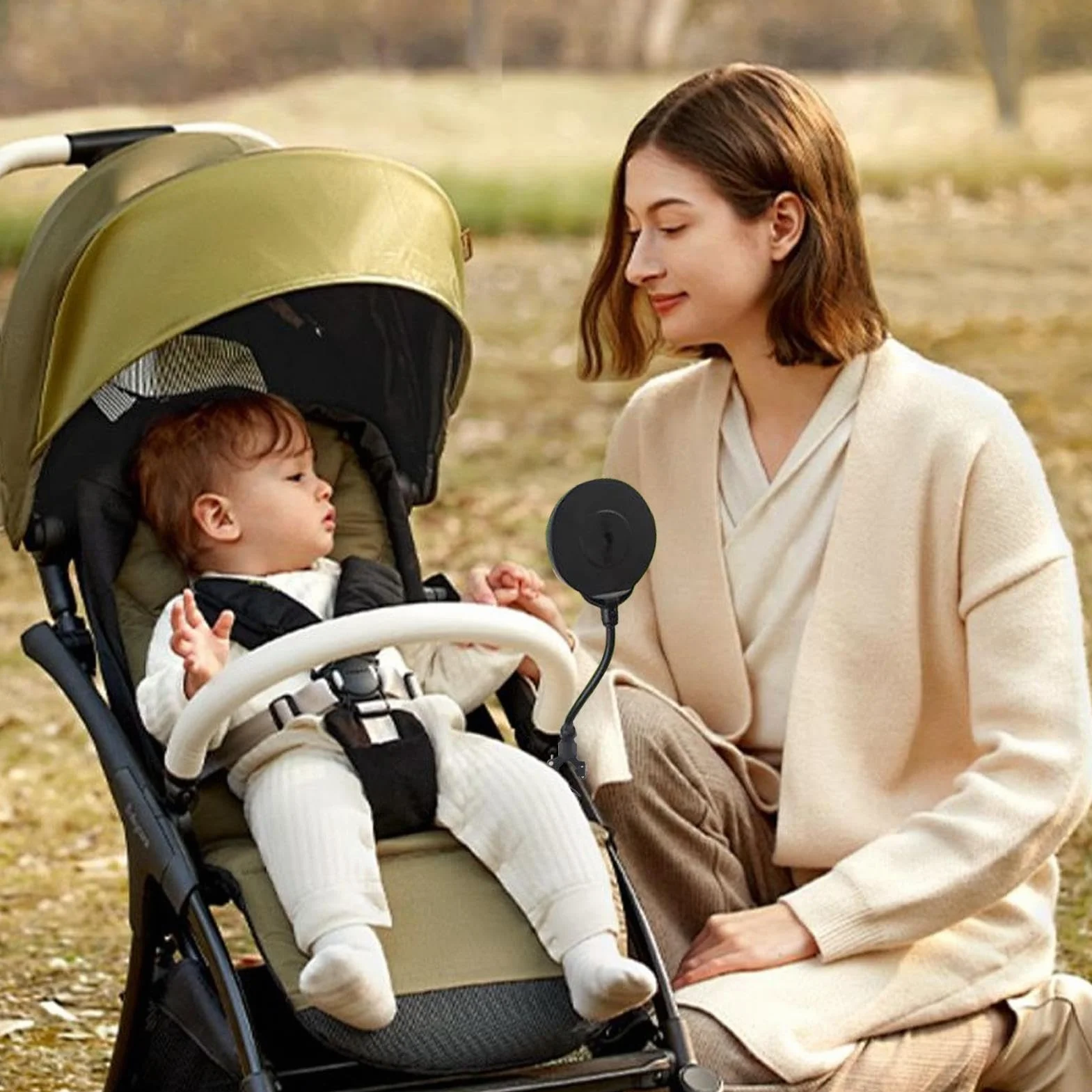 Miroir de Poussette de Sécurité Convexe Rotatif Flexible pour Bébé