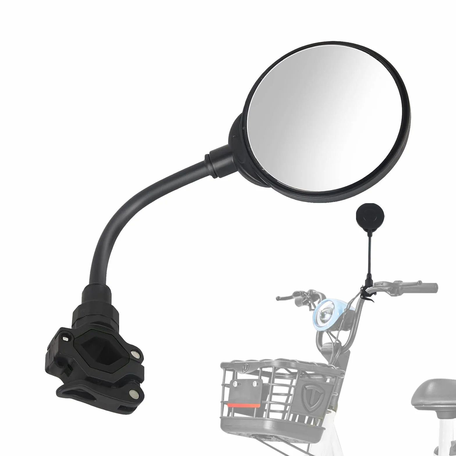 Rétroviseur de poussette miroir rotatif flexible convexe facile à installer pour tout-petits