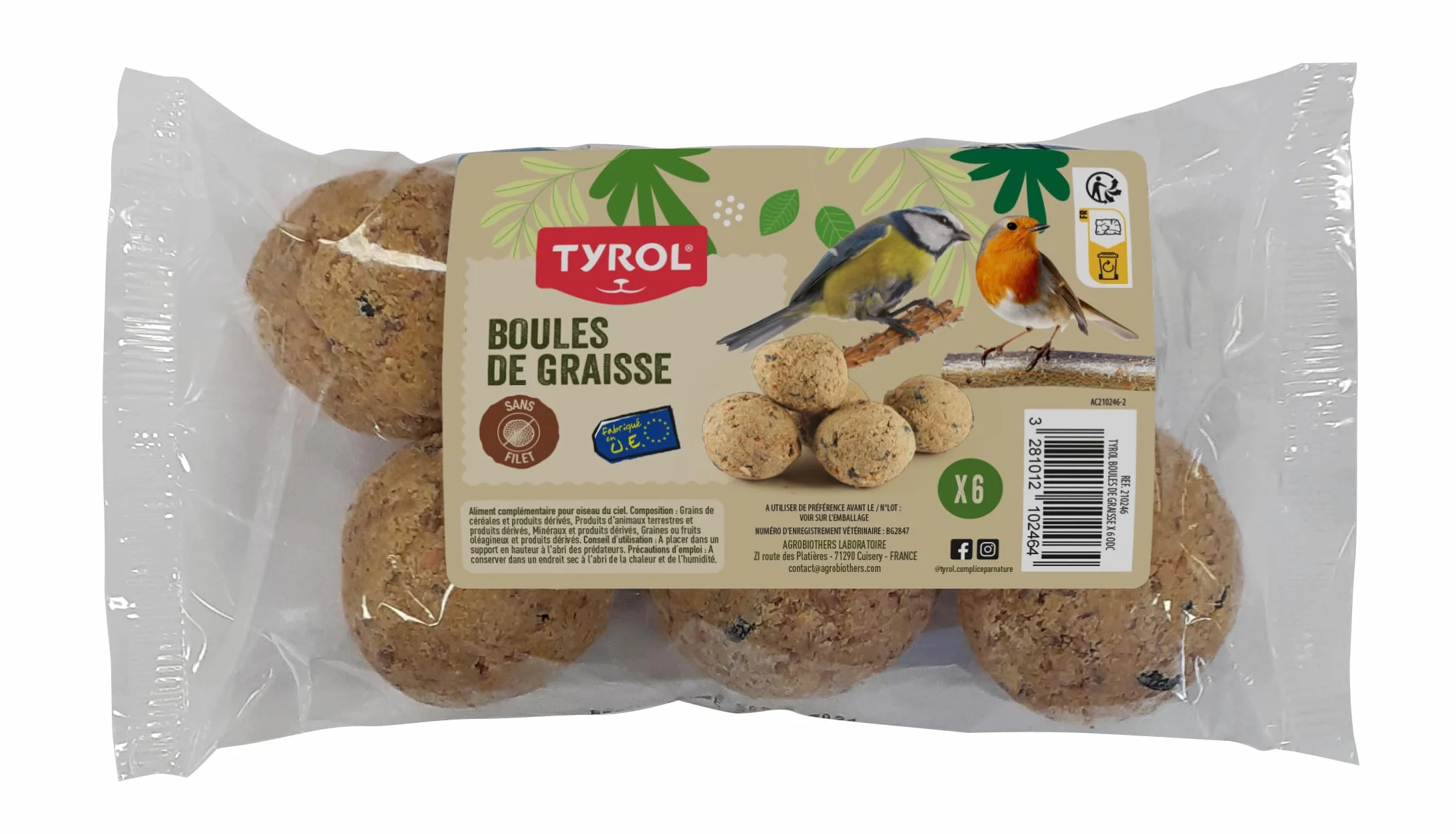 Tyrol Boules DE Graisse X 6 ODC