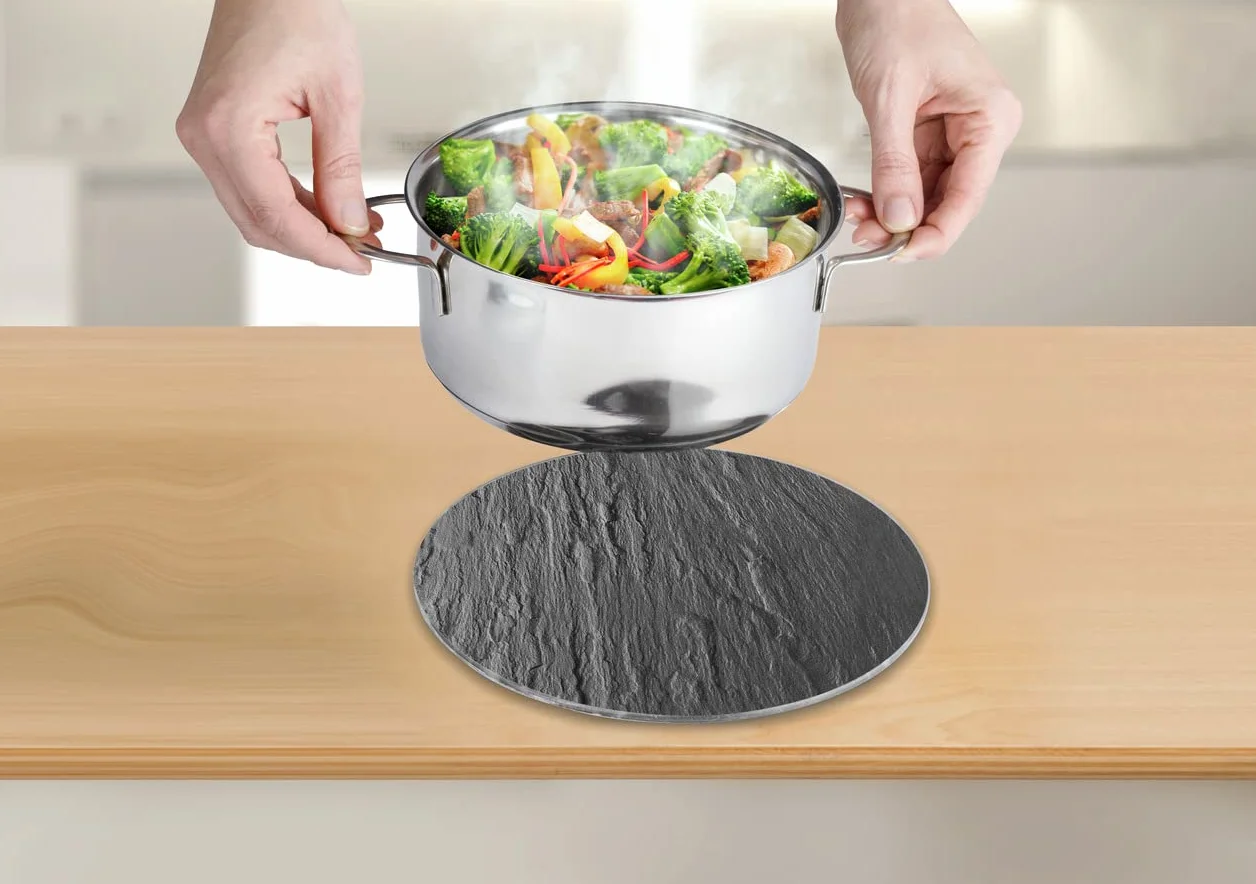 WENKO Dessous de casserole Ardoise rond Ø20cm verre trempé protection chaleur table