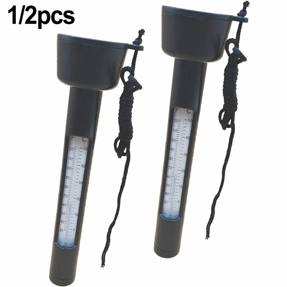 Thermomètres flottants pour piscine, spa, aquarium, lot de 2, noir, ABS