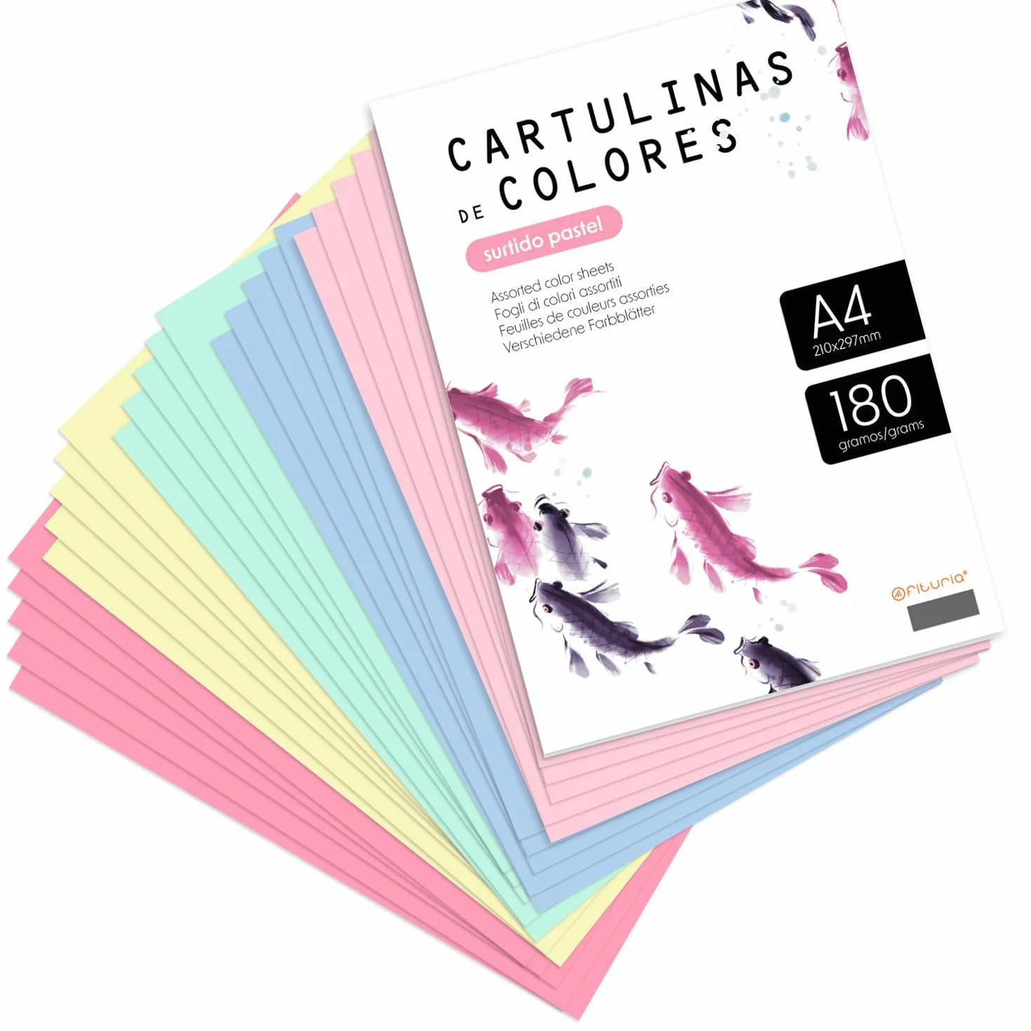 m-office Papier coloré A4 180 g pastel Lot de 25 feuilles travaux manuels impression créative