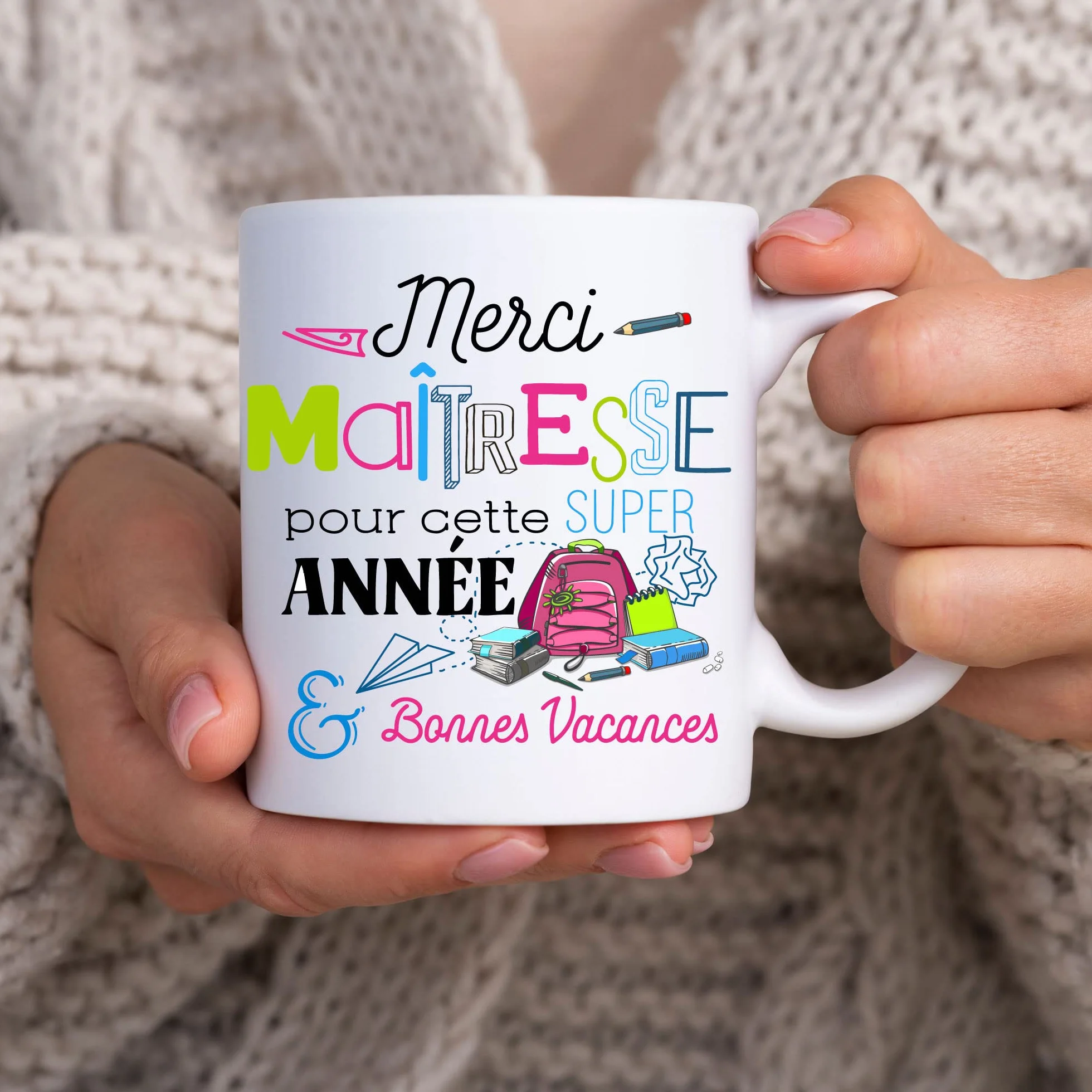 Mug Cadeau Fin d'Année Scolaire Maîtresse 11oz 320ML