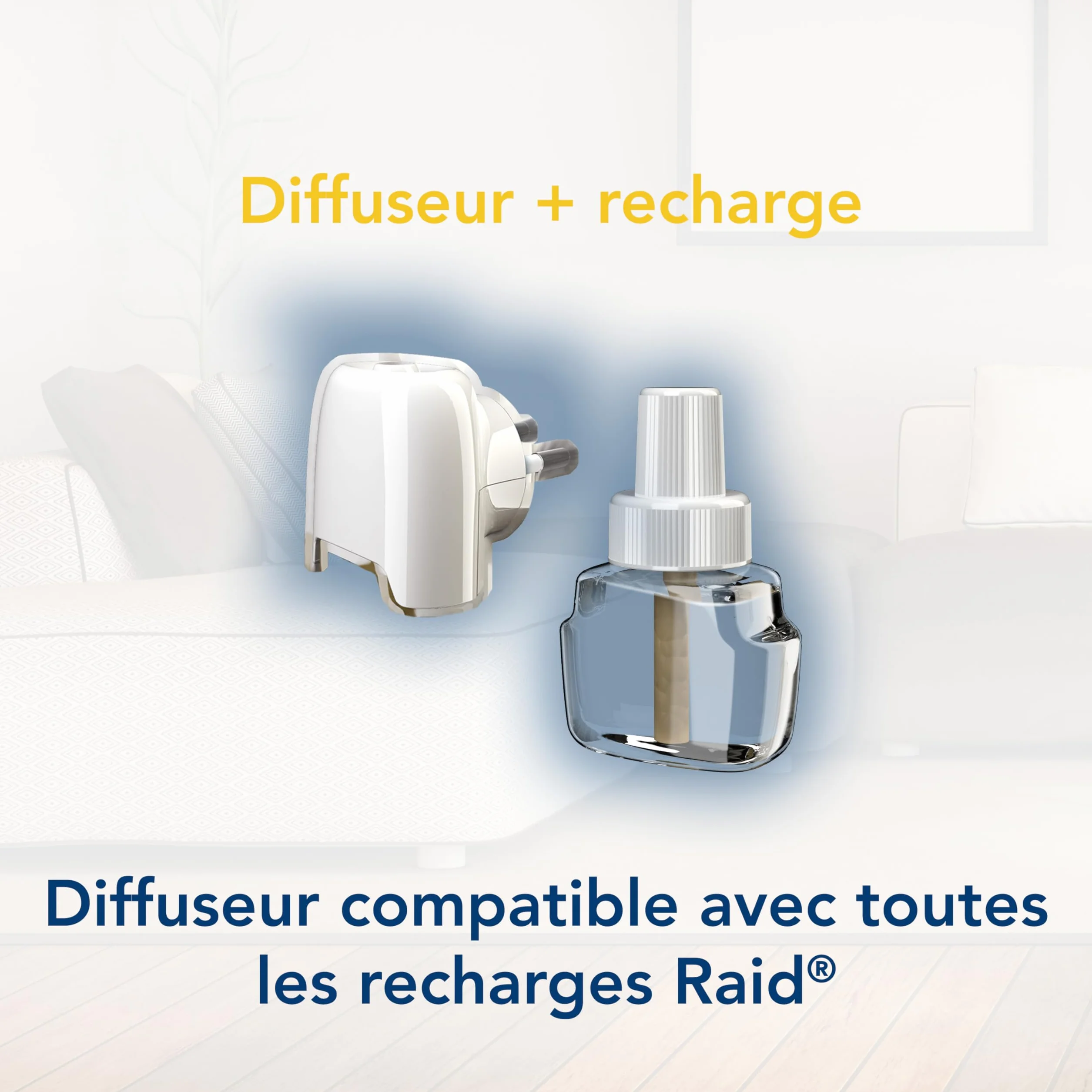 Raid Diffuseur Electrique Liquide Répulsif Moustiques 2 en 1 - 3 Diffuseurs + 3 Recharges, 45 Nuits