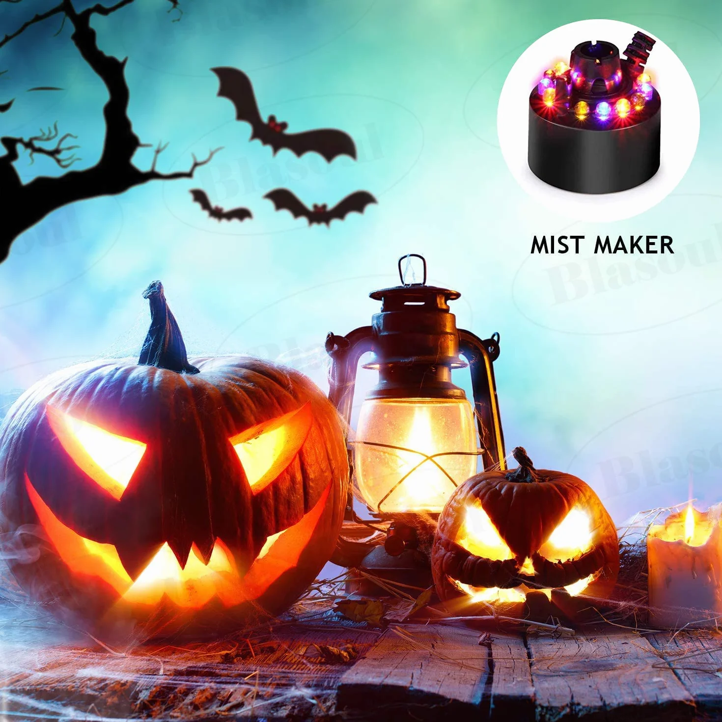 Mini Mist Maker 12 LED Mister Fogger Water Fountain Pond Fog Machine Humidificateur Fontaine D'intérieur pour Halloween Décoration de Noël