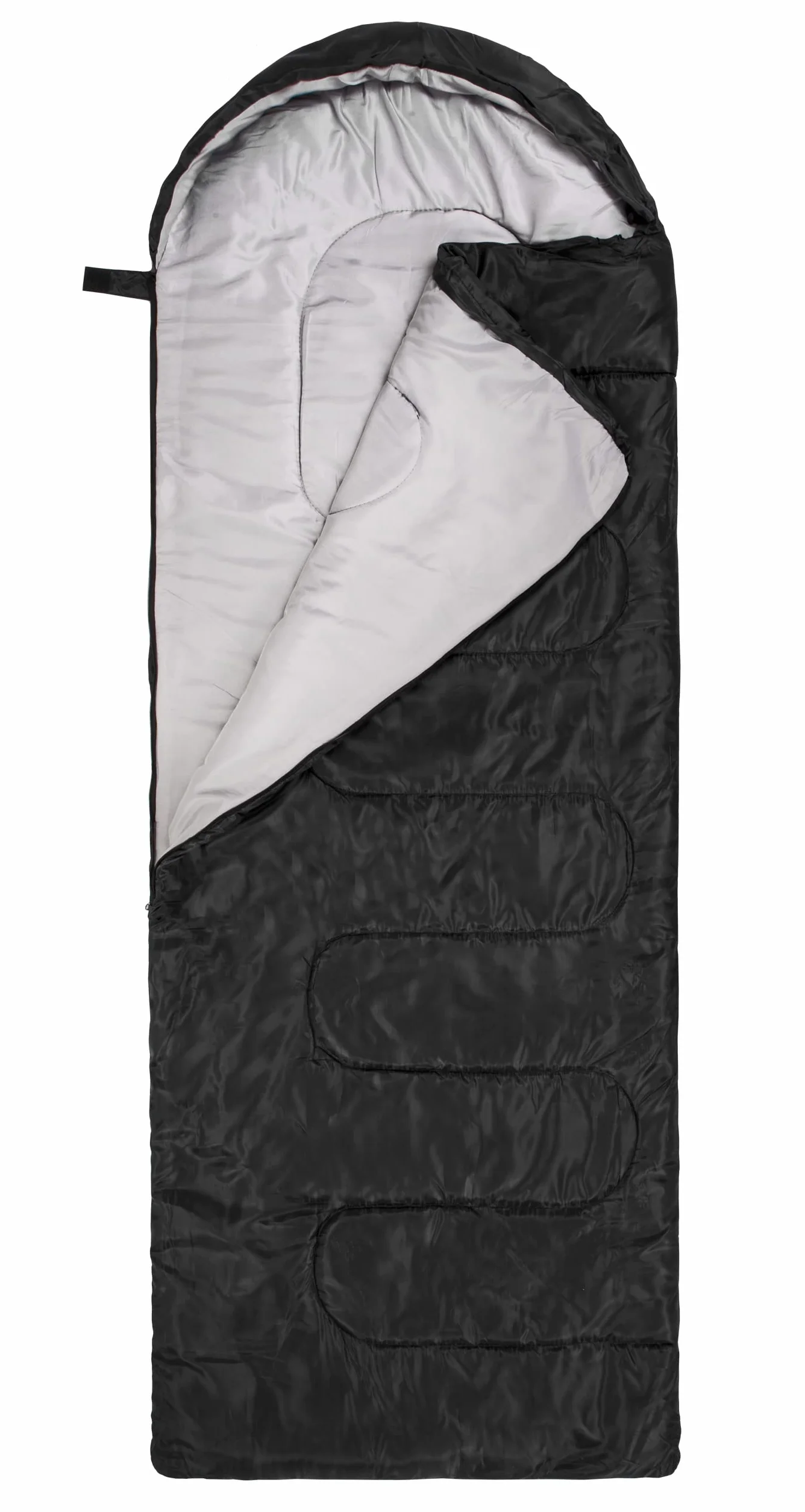 Sac de couchage pour camping - Sac de couchage de plein air - Sac de couchage d'été imperméable ultra-léger avec petit sac de rangement - Sac de transport inclus - 210x75cm (Noir, 210 x 75 cm)