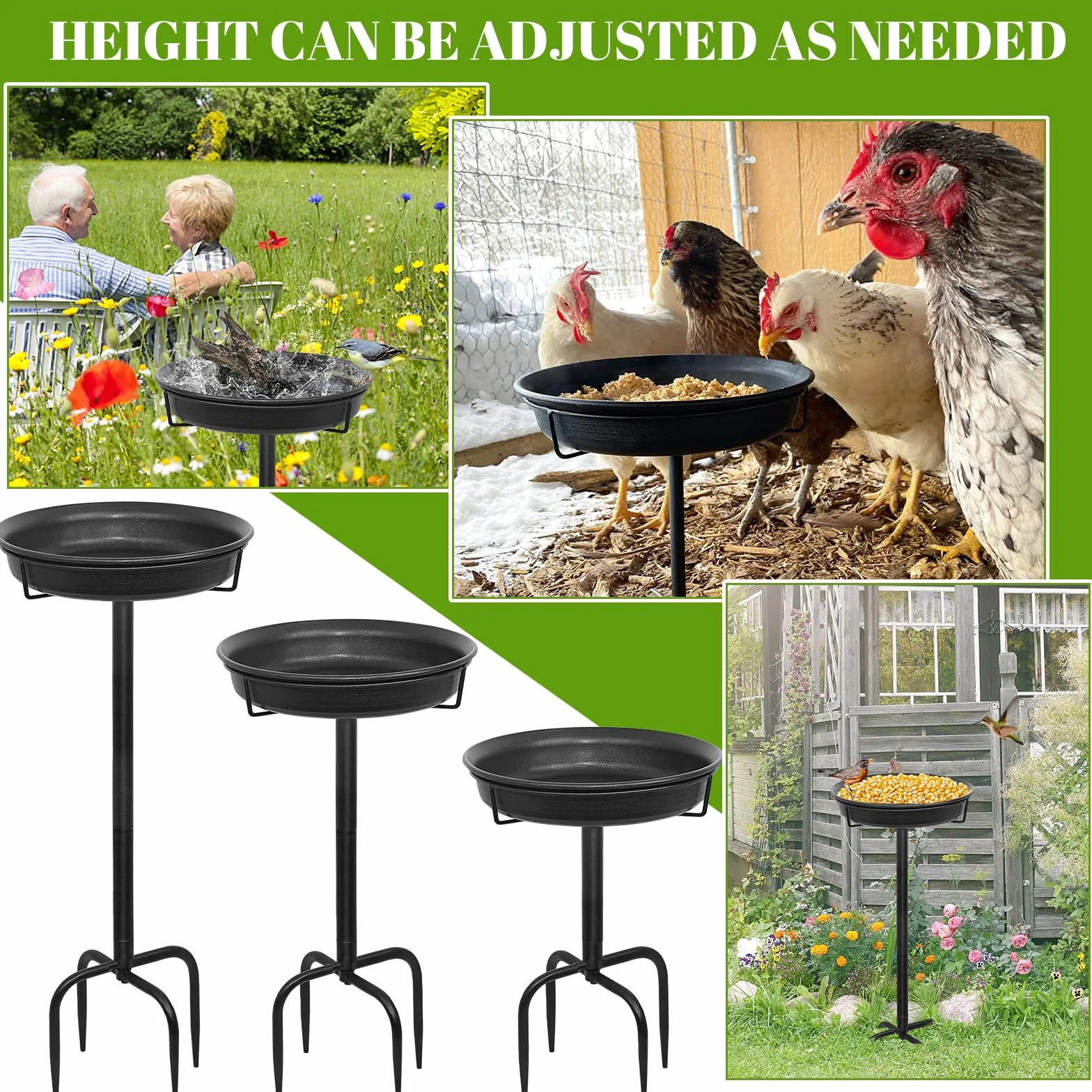 Bain d'oiseaux pour Extérieur Abreuvoir Mangeoire Oiseaux Sauvage Décoration en Fonte Jardin