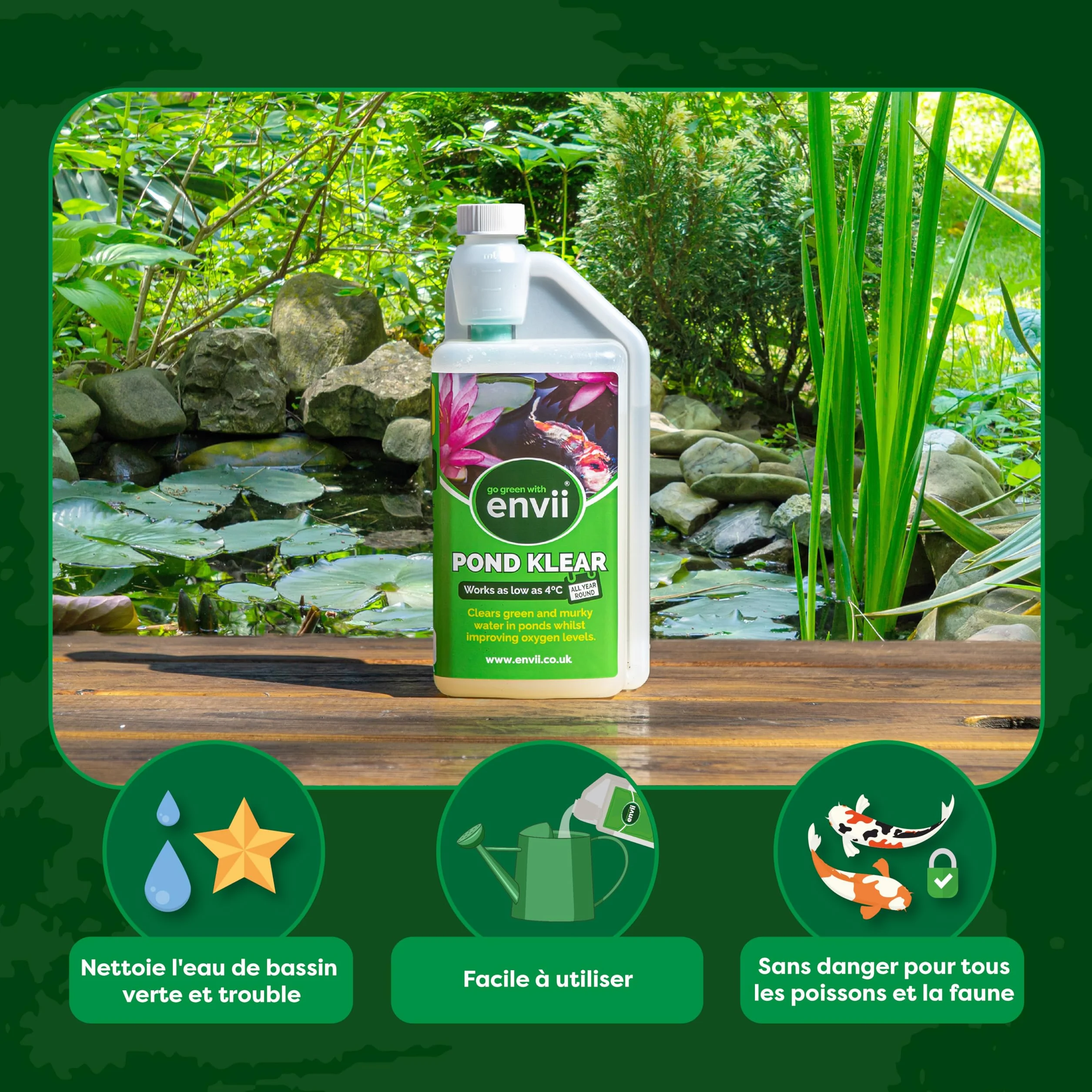 Envii Pond Klear Clarificateur d'Eau de Bassin 20 000 L