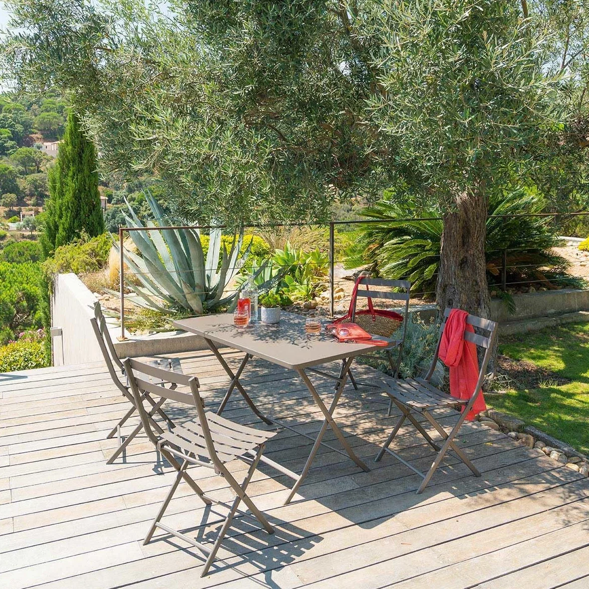 Hespéride Table de Jardin Pliante Rectangle Greensboro 4 Places Tonka Acier Antirouille